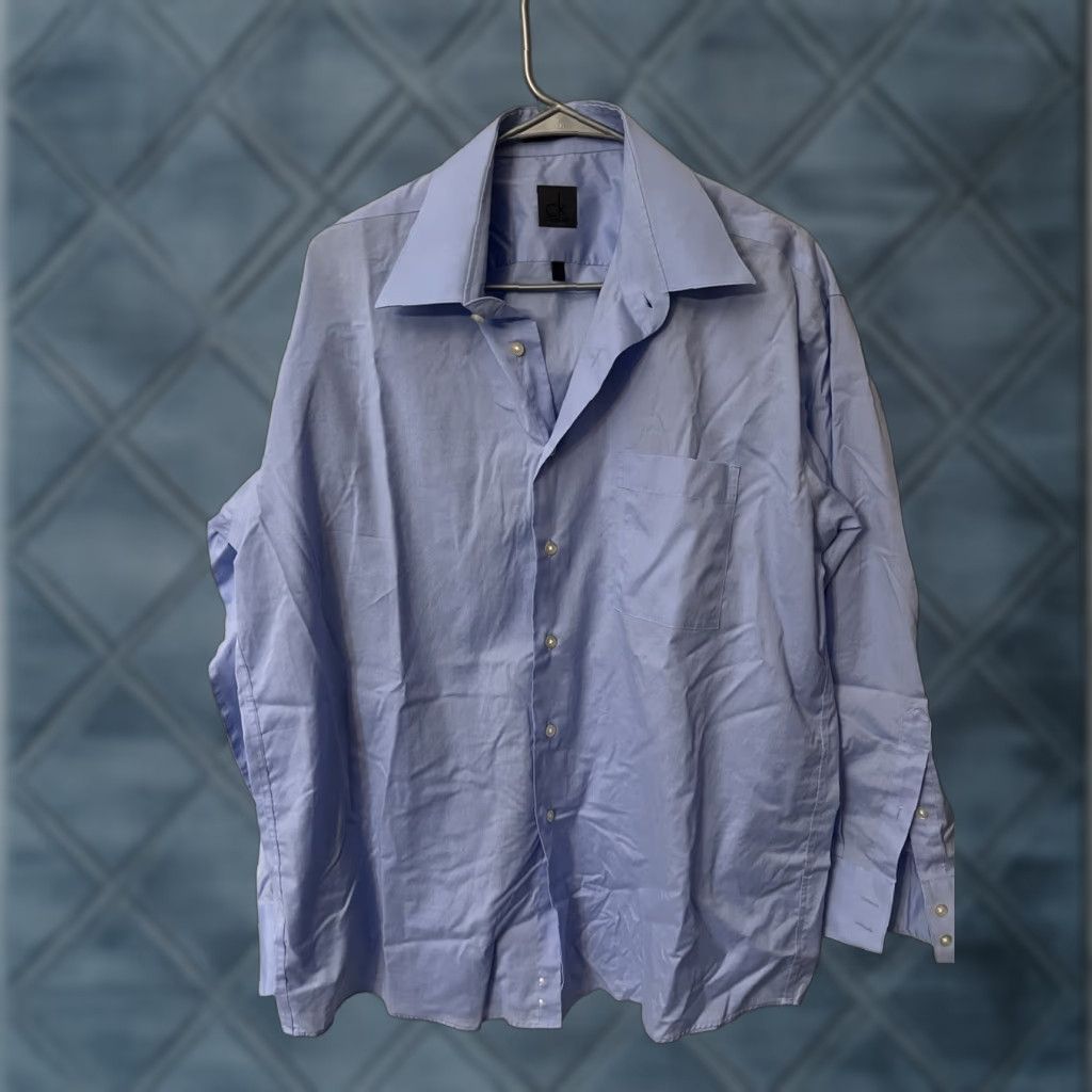 Vintage Calvin Klein Jeans Button-Up Shirt Men's XL Blue Cotton Blend Long Sleeve Size US XL / EU 56 / 4 - 1 Thumbnail