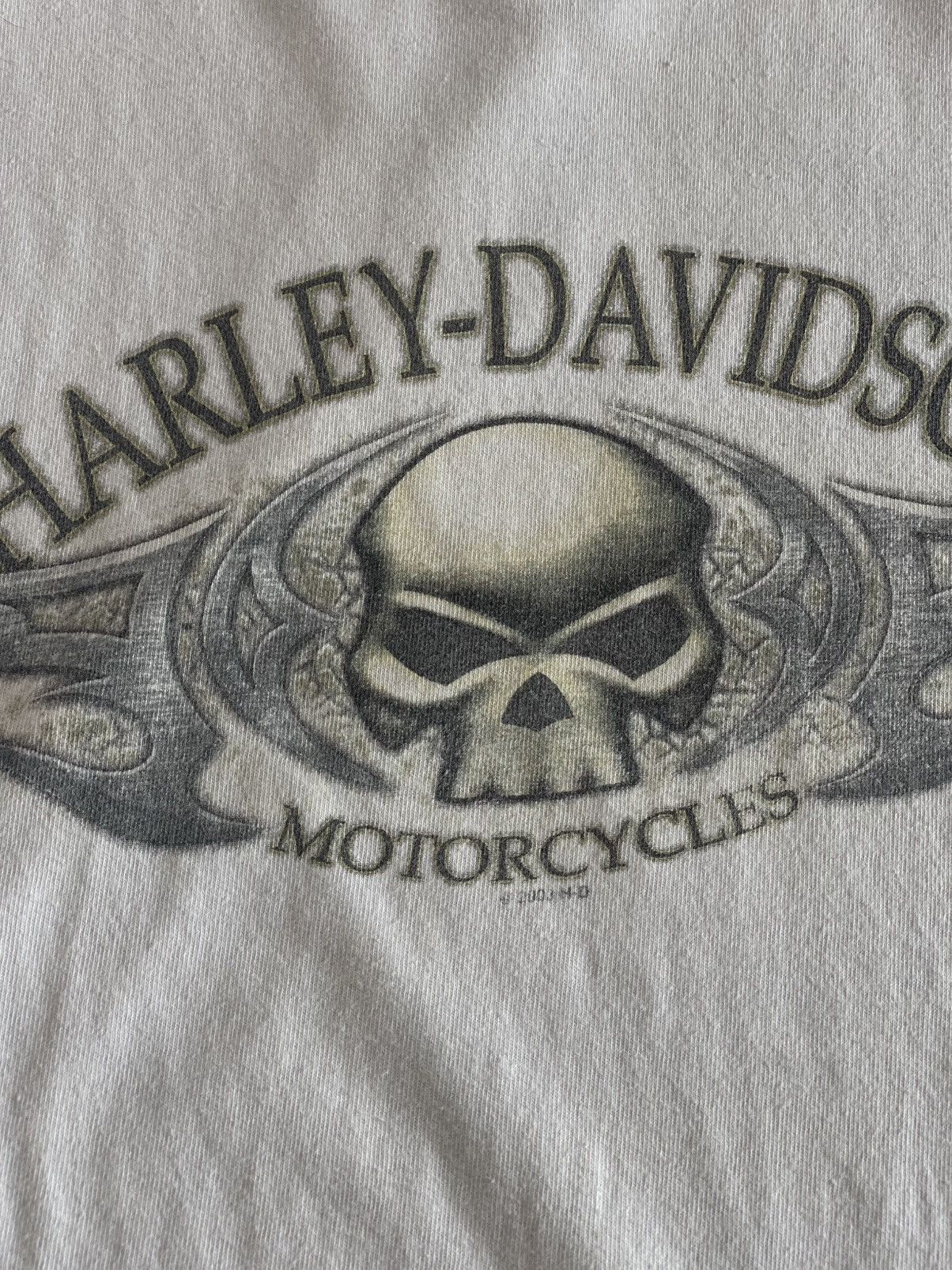 Harley Davidson Vintage Harley Davidson Distressed Skull Long Sleeve T-Shirt Size US L / EU 52-54 / 3 - 3 Thumbnail
