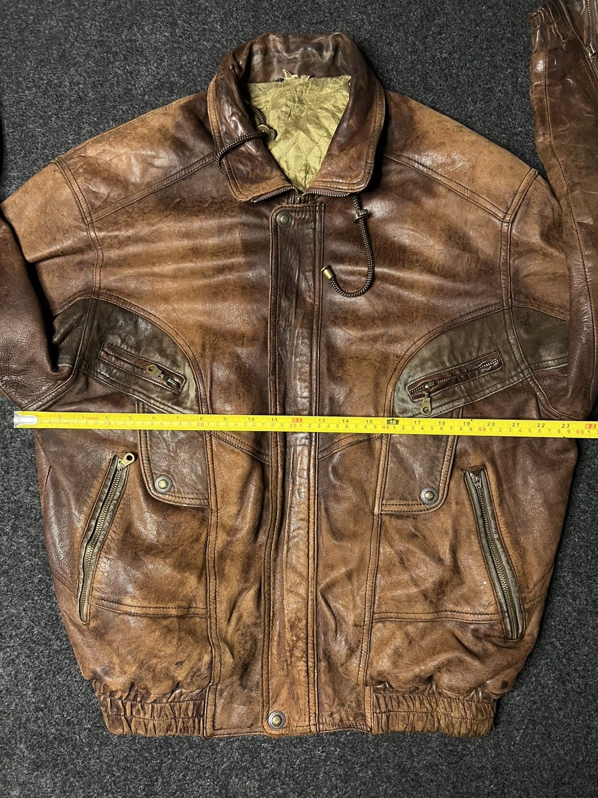 Other Vtg 80s Original leather Aviator Flight Bomber Jacket Rare L Size US L / EU 52-54 / 3 - 16 Thumbnail