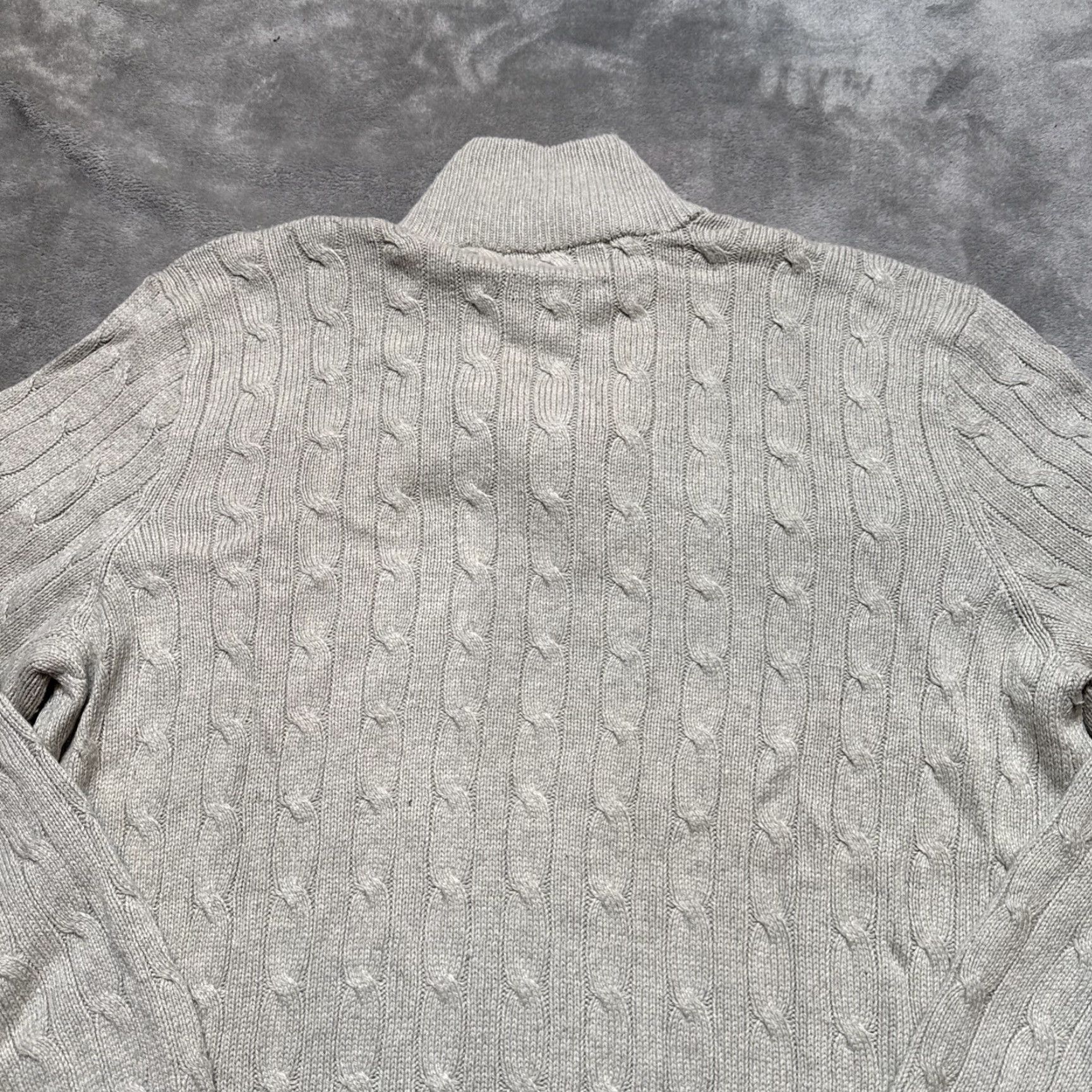 Polo Ralph Lauren Polo Ralph Lauren Sweater Mens XL Gray Cable Knit 1/4 Zip Silk Size US XL / EU 56 / 4 - 7 Thumbnail