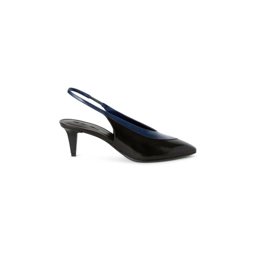 Loro Piana o1srvl11e0126 Rebecca Slingback Pumps in Black/Blue Size US 8 / IT 38 - 1 Thumbnail