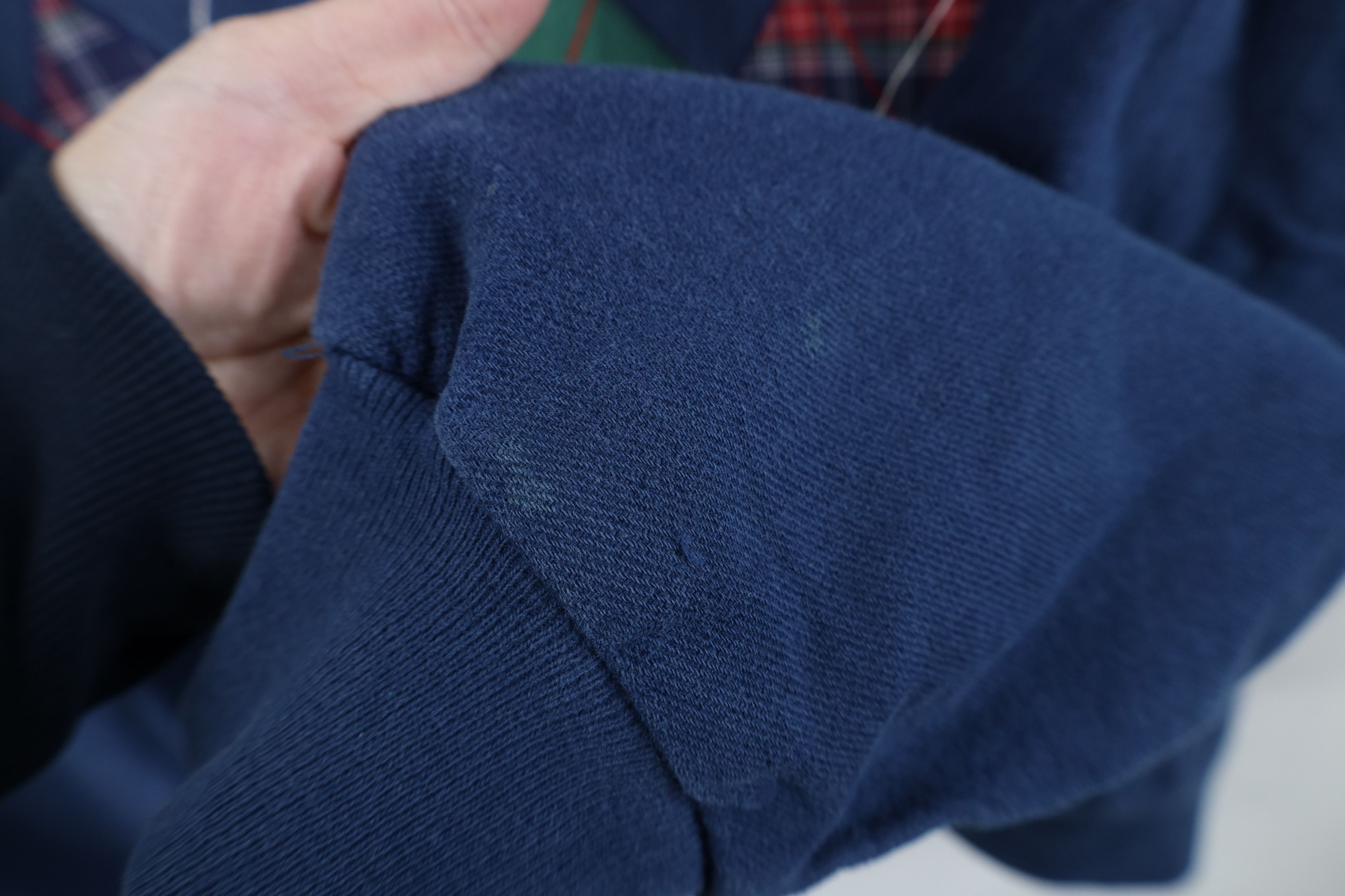 Vintage Vintage 80s Baggy Argyle French Terry Sweatshirt Blue USA Size L / US 10 / IT 46 - 7 Thumbnail
