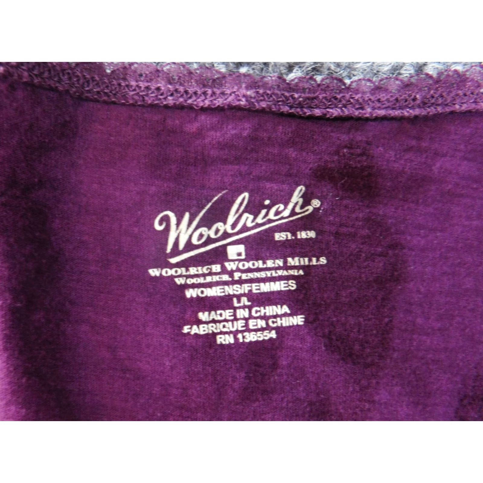 Vintage Woolrich Blouse Shirt Womens L Purple V-Neck Pullover Knit Cotton Casual Regular Basic Designer Size L / US 10 / IT 46 - 4 Thumbnail