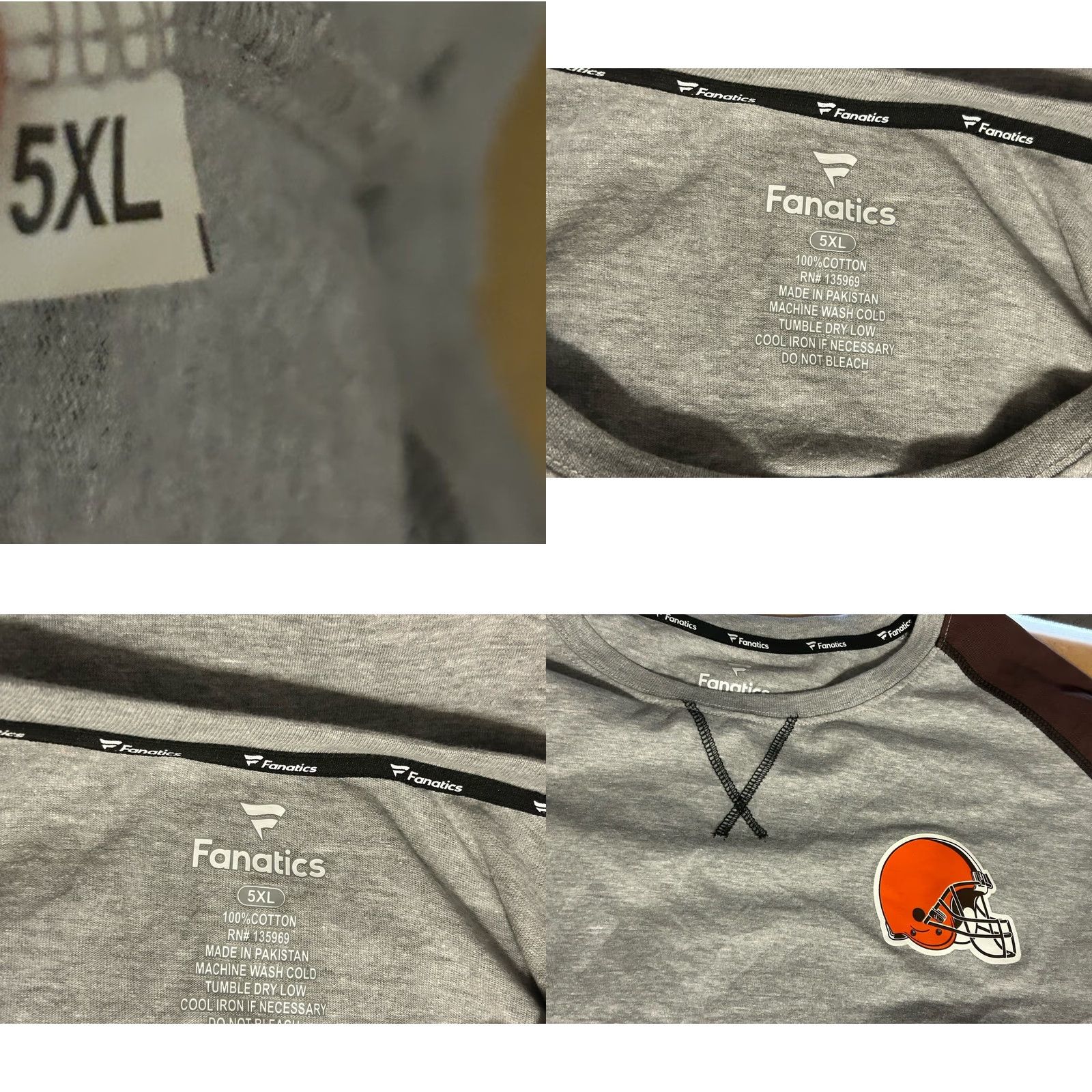 Vintage Cleveland Browns Fanatics Long Sleeve Pullover Shirt Men 5XL Gray Brown Helmet Logo Crew Neck Activewear Shirt Size US XXL / EU 58 / 5 - 8 Thumbnail