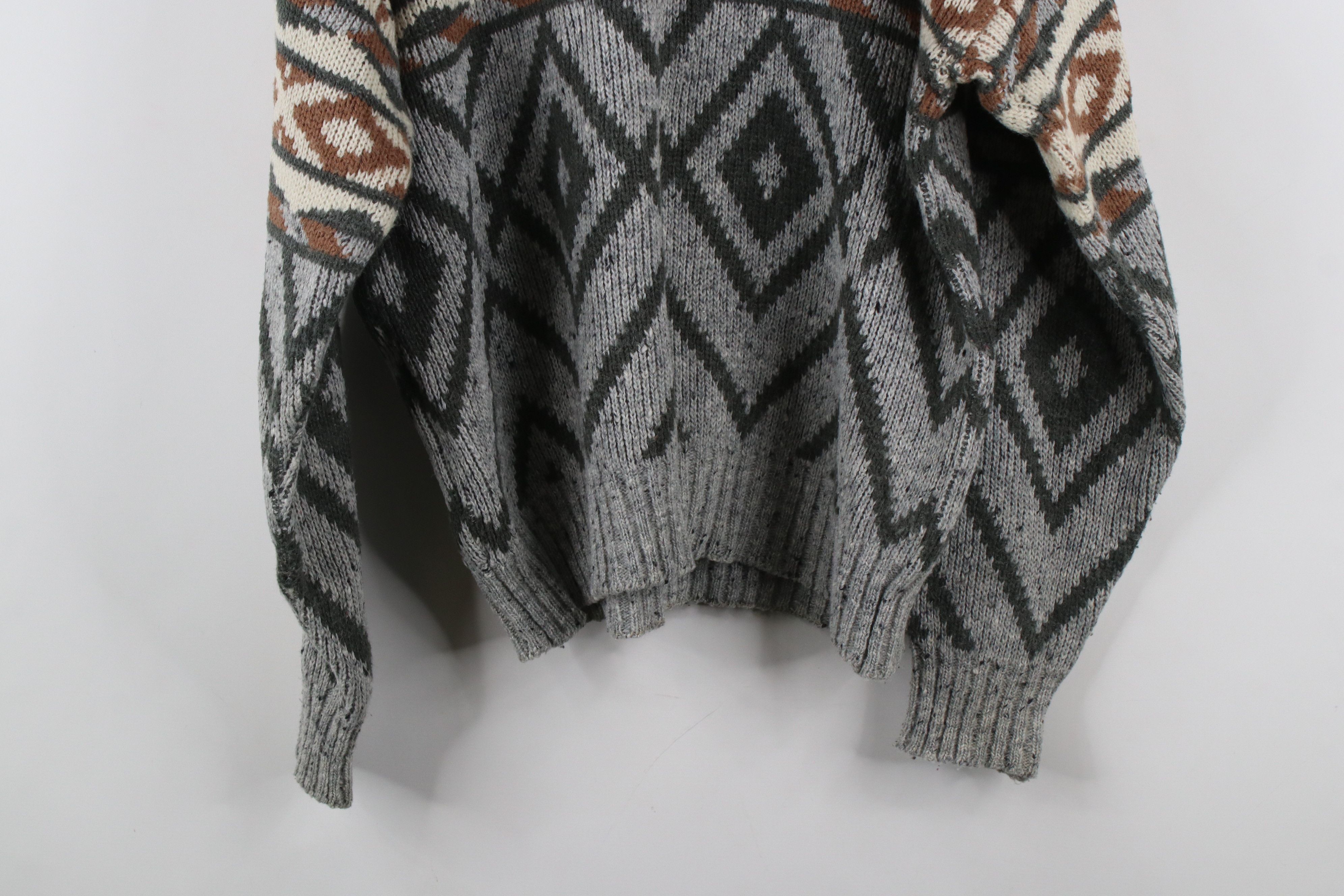Vintage Vintage 90s Streetwear Wool Blend Fair Isle Crewneck Sweater Size L / US 10 / IT 46 - 9 Thumbnail