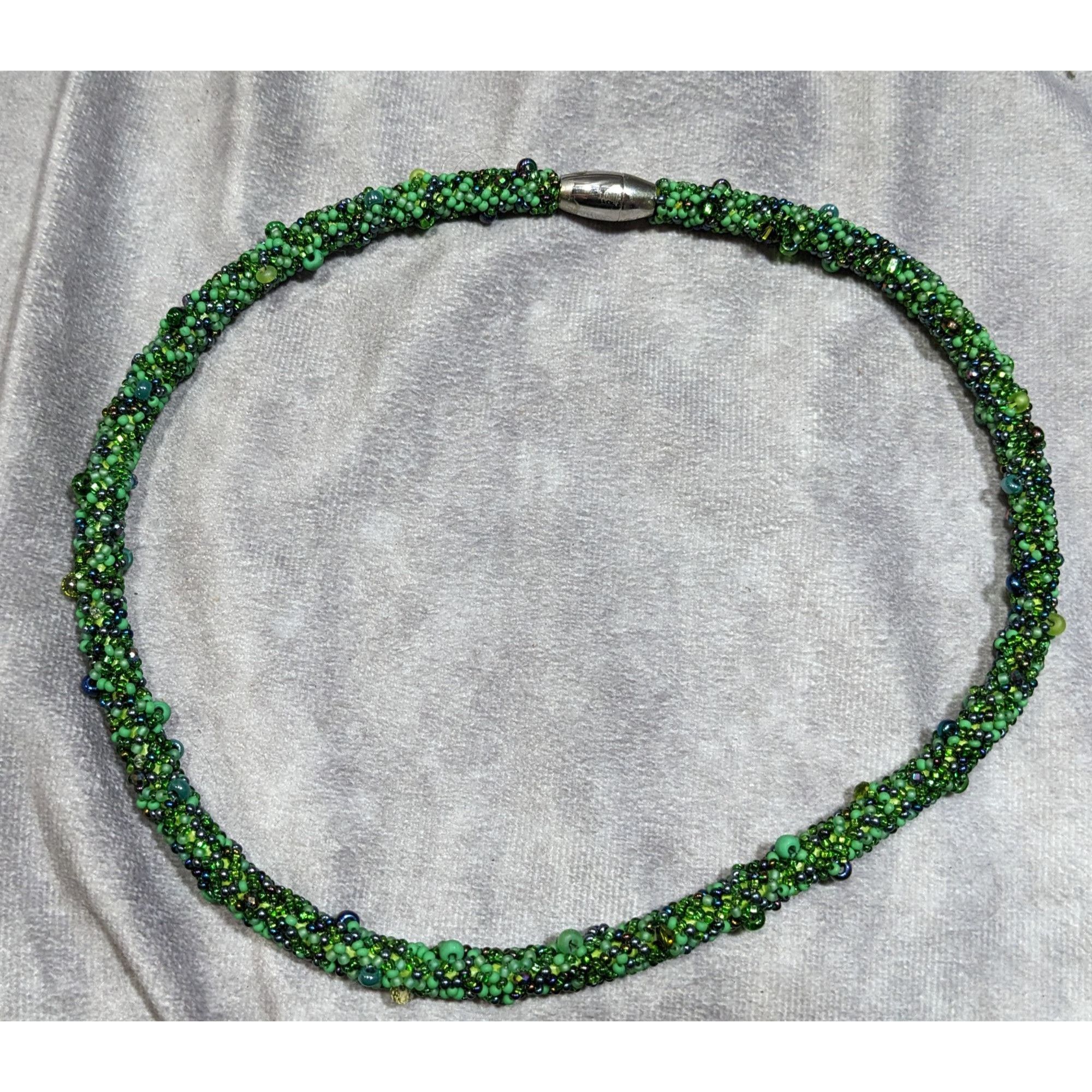 Other Fantasy Fairycore Green Glass Beaded Collar Necklace Size ONE SIZE - 6 Thumbnail