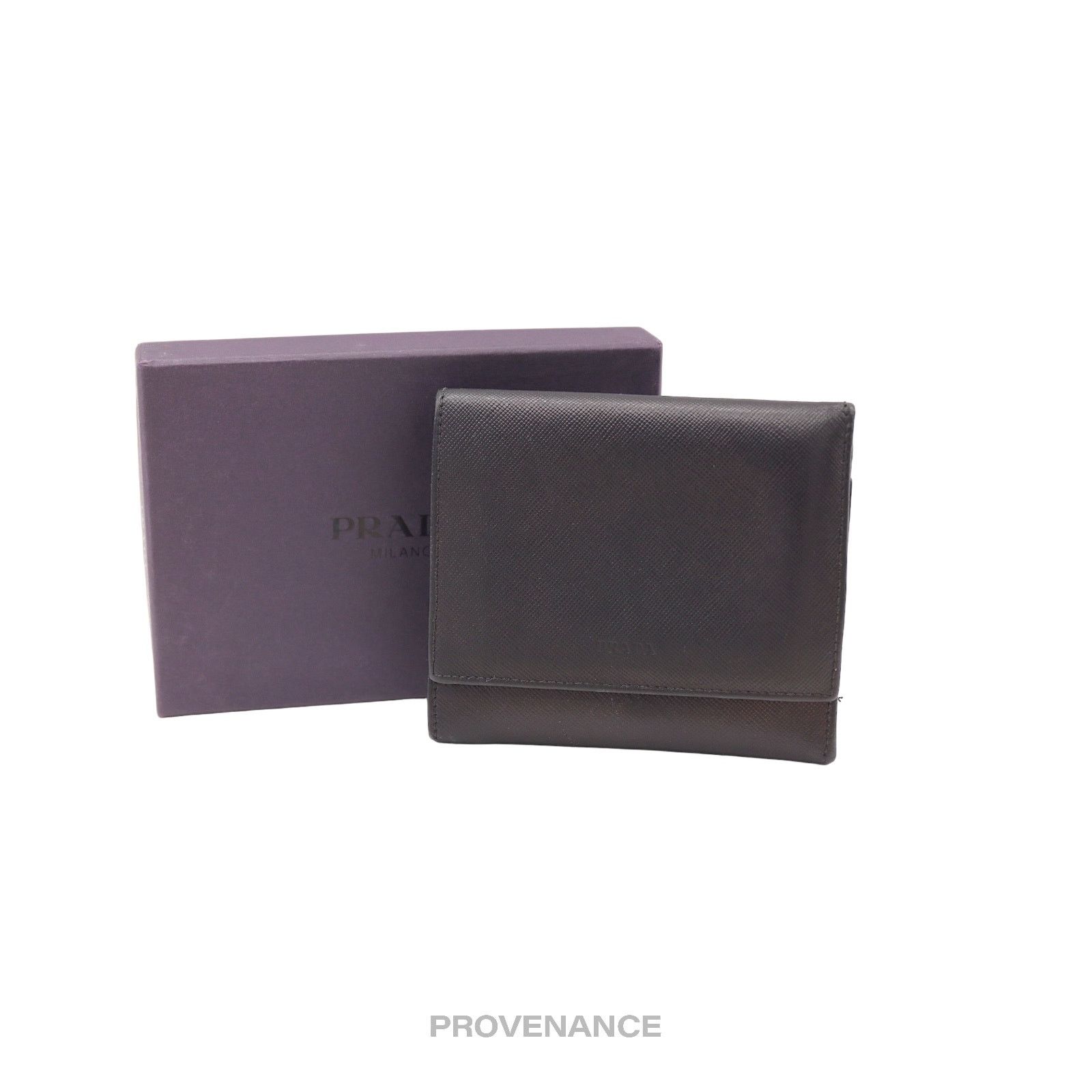 Prada 🔴 Prada Trifold Wallet - Black Saffiano Leather Size ONE SIZE - 1 Thumbnail