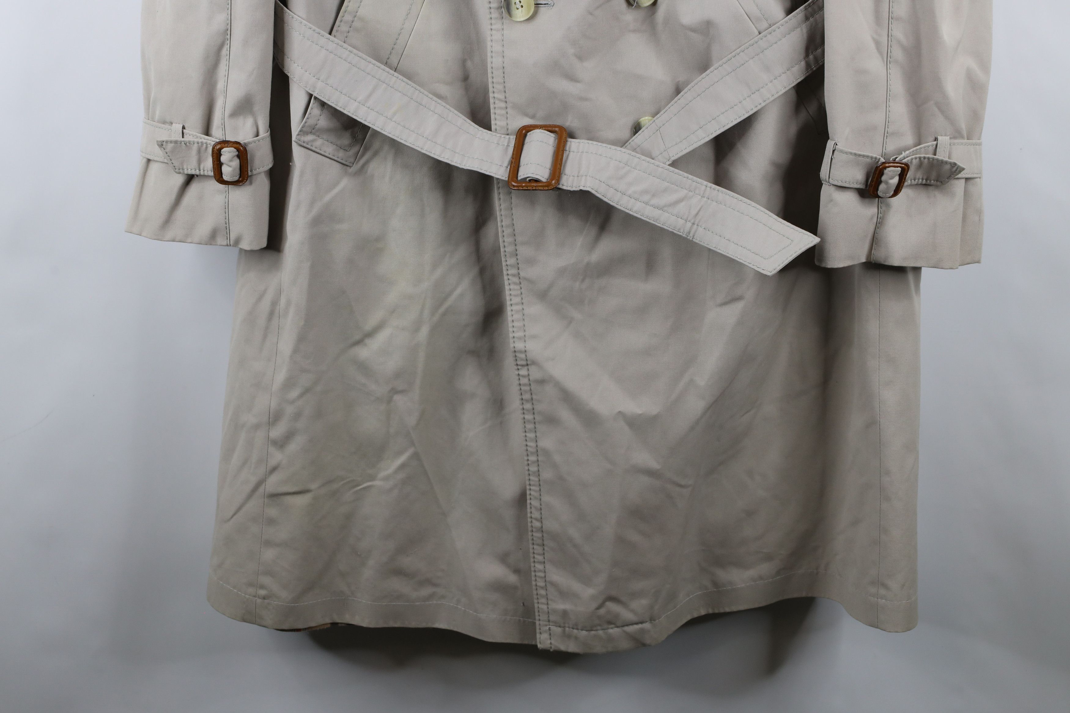Vintage Vintage 70s Streetwear Lined Heavy Belted Trench Coat Beige Size US XXL / EU 58 / 5 - 4 Thumbnail