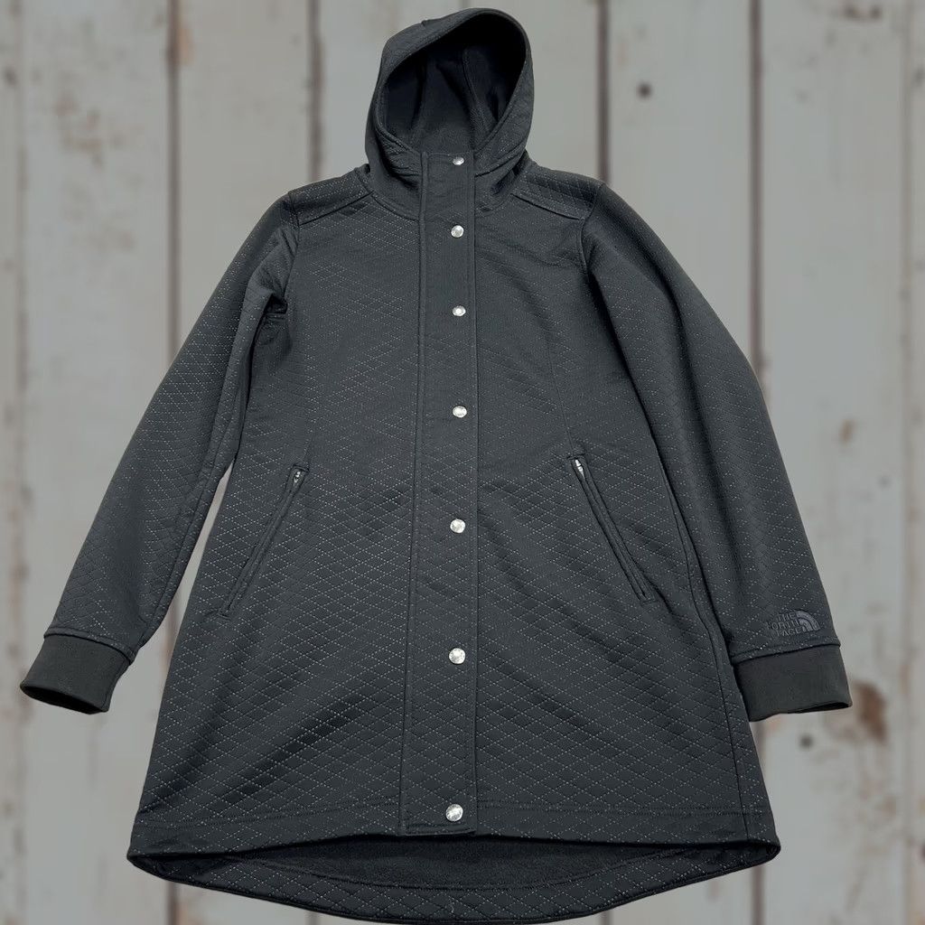 The North Face The North Face Jacket Womens Size Small Recover Up Quilted Design Hooded Black Full Zip Snap Size S / US 4 / IT 40 - 1 Thumbnail