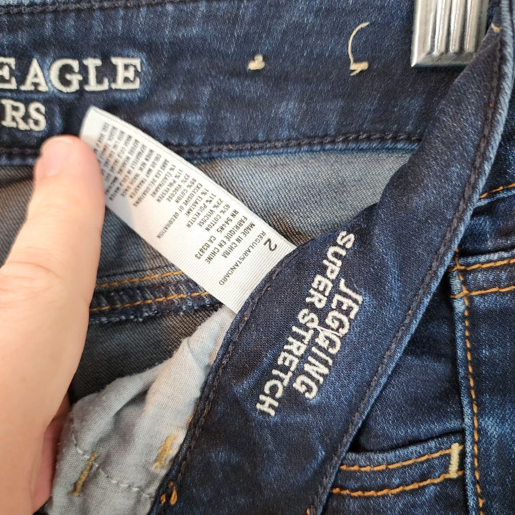 American Eagle Outfitters VINTAGE American Eagle Womens Jeans Jegging Size 2 Blue Super Stretch Women's Size 26" / US 2 / IT 38 - 3 Thumbnail