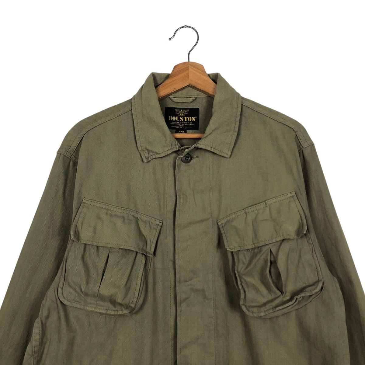 Other 📌Vintage Chore Worker Military Jacket Houston Multi Pockets Size US L / EU 52-54 / 3 - 4 Thumbnail