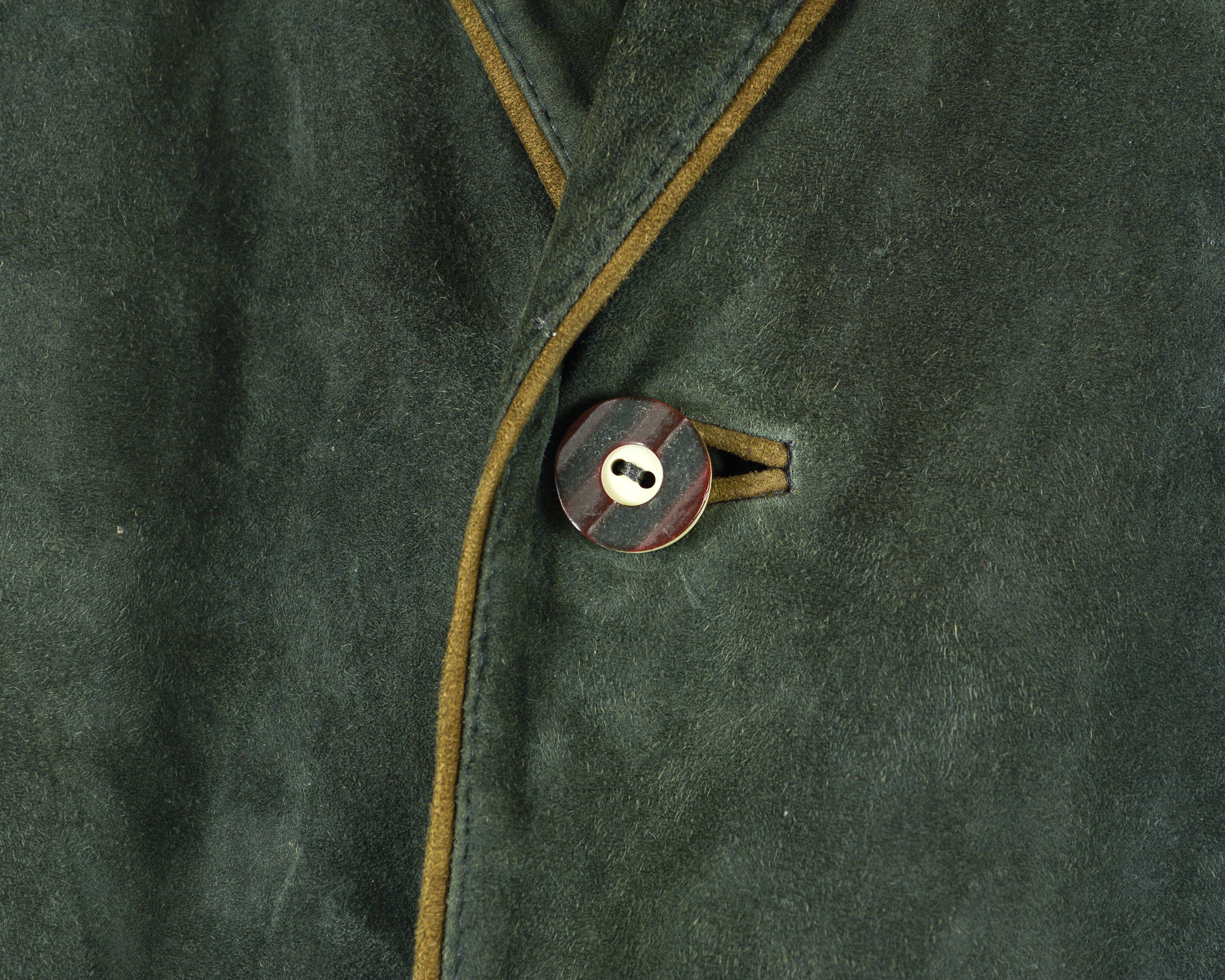 Leather MACHIAVELLI Trachten Men Suede Leather Blazer Jacket Coat 52 Size 42R - 3 Thumbnail