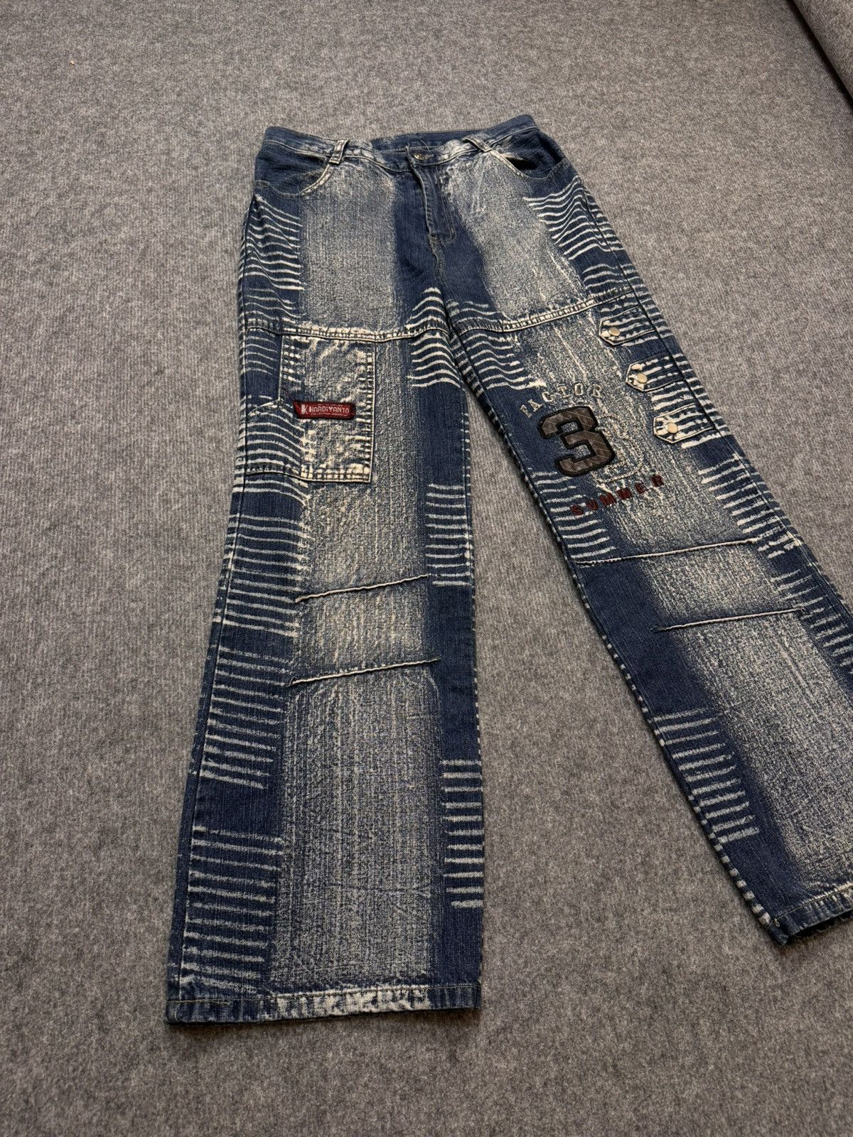 Hysteric Glamour × Japanese Brand × Vintage Vintage pants y2k denim flared baggy distressed japan style Size 32" / US 10 / IT 46 - 4 Thumbnail