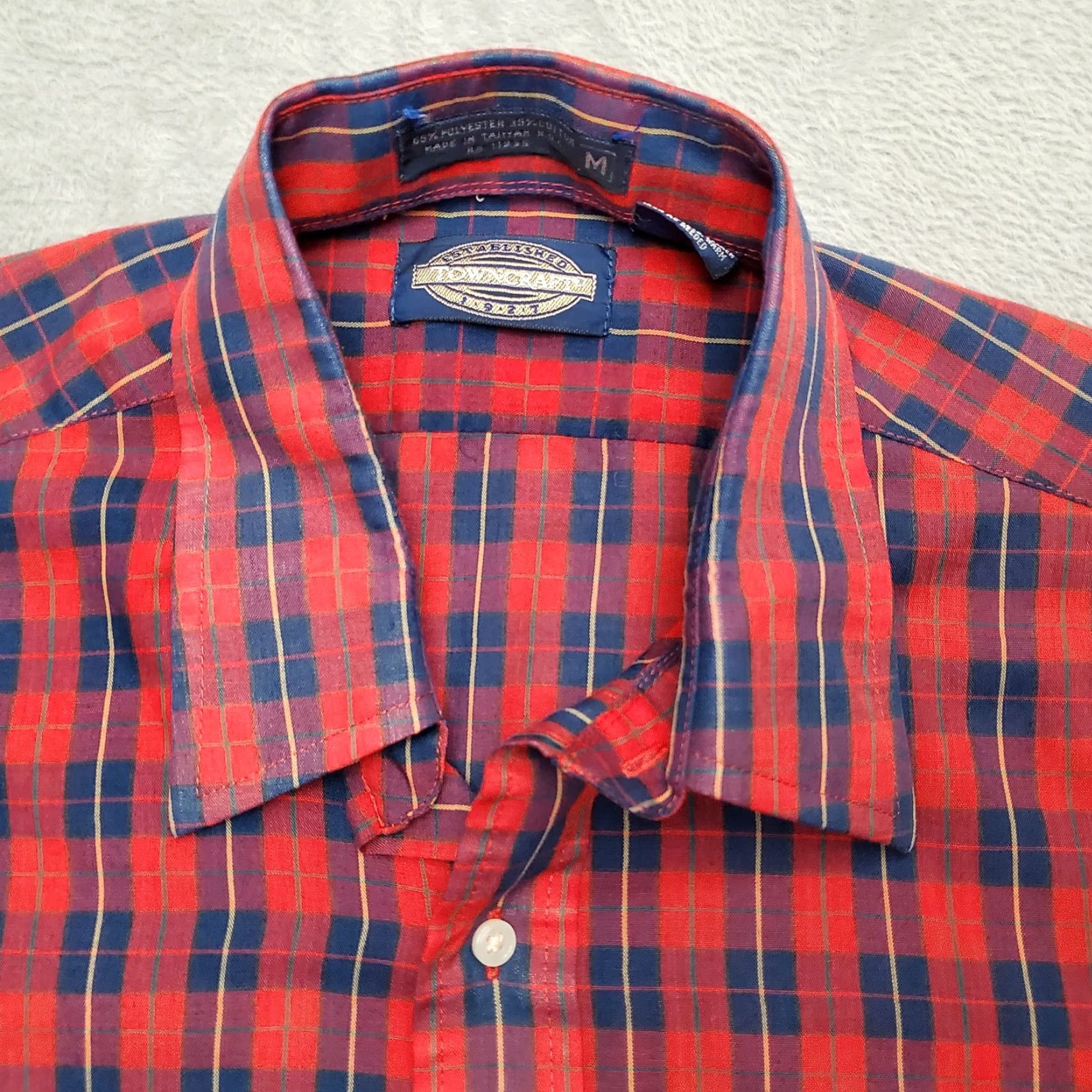 Vintage VINTAGE Towncraft Shirt Mens M Red Blue Plaid Button Short Sleeve JCPenney Size US M / EU 48-50 / 2 - 2 Thumbnail