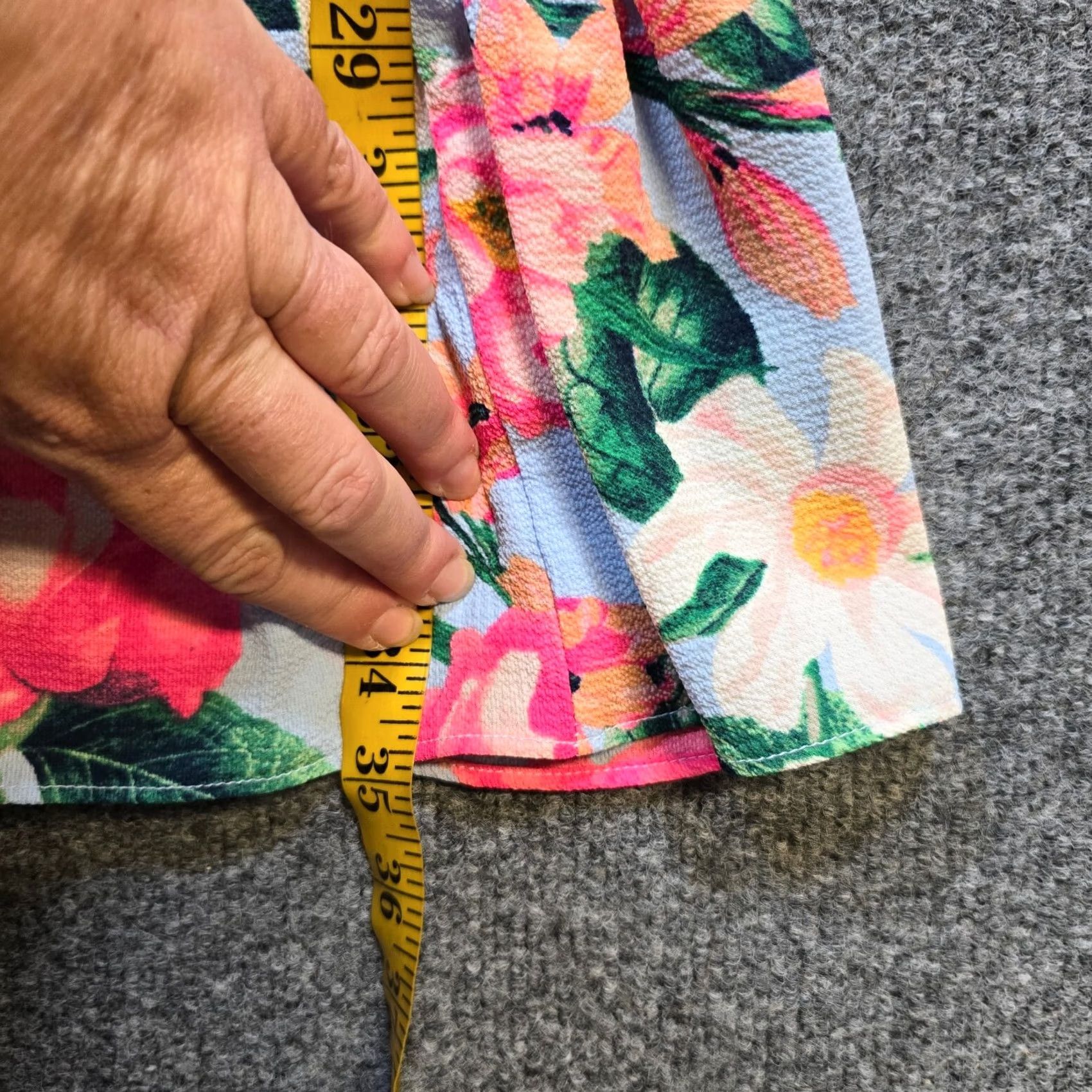 Vintage Eliza J Dress Womens Size 2 Blue Pink Floral Tropical Aloha 3/4 Sleeve Cocktail Size XS / US 0-2 / IT 36-38 - 7 Thumbnail