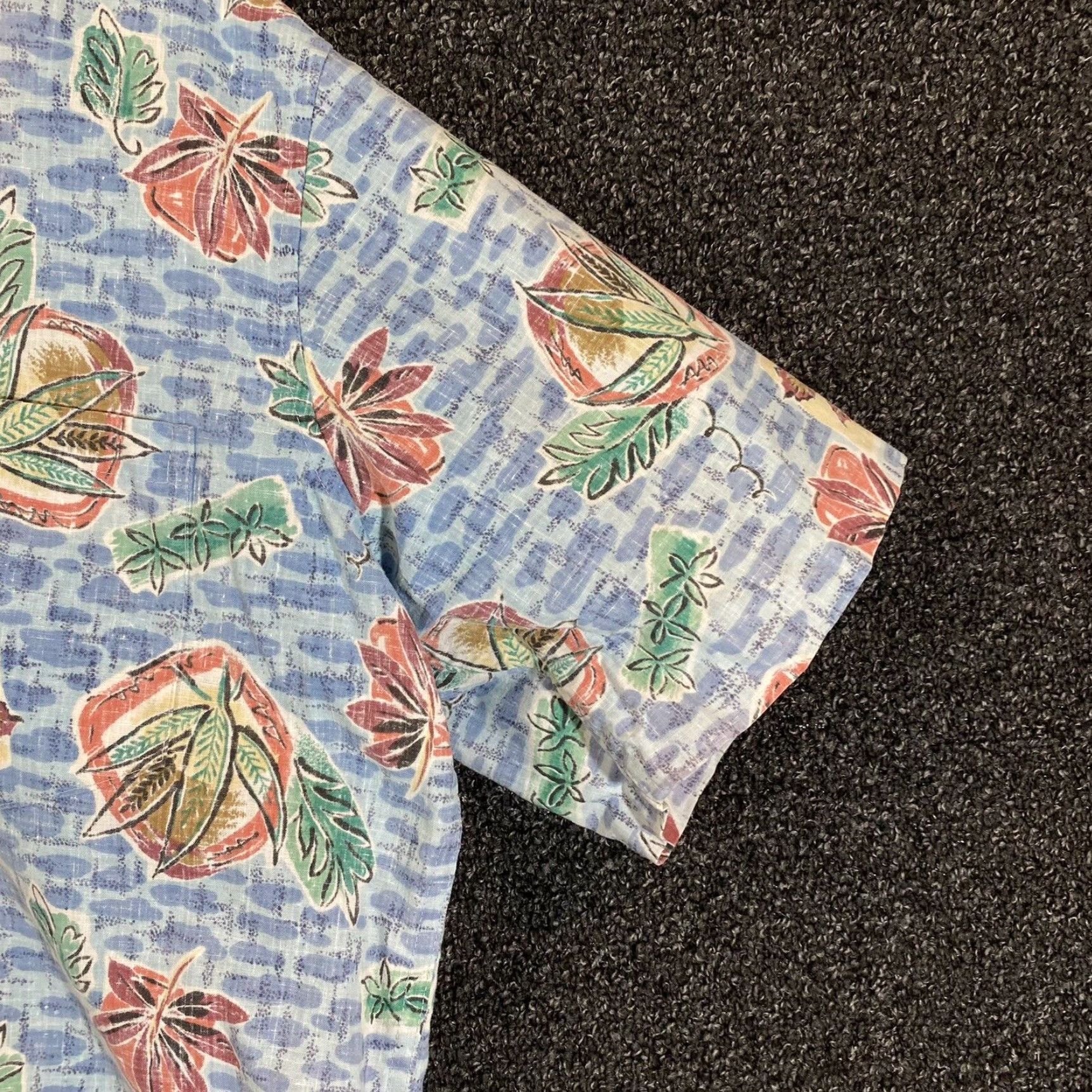 Reyn Spooner Reyn Spooner Mens XL Button-Down Hawaiian Shirt Blue Short Sleeve Floral Size US XL / EU 56 / 4 - 4 Thumbnail