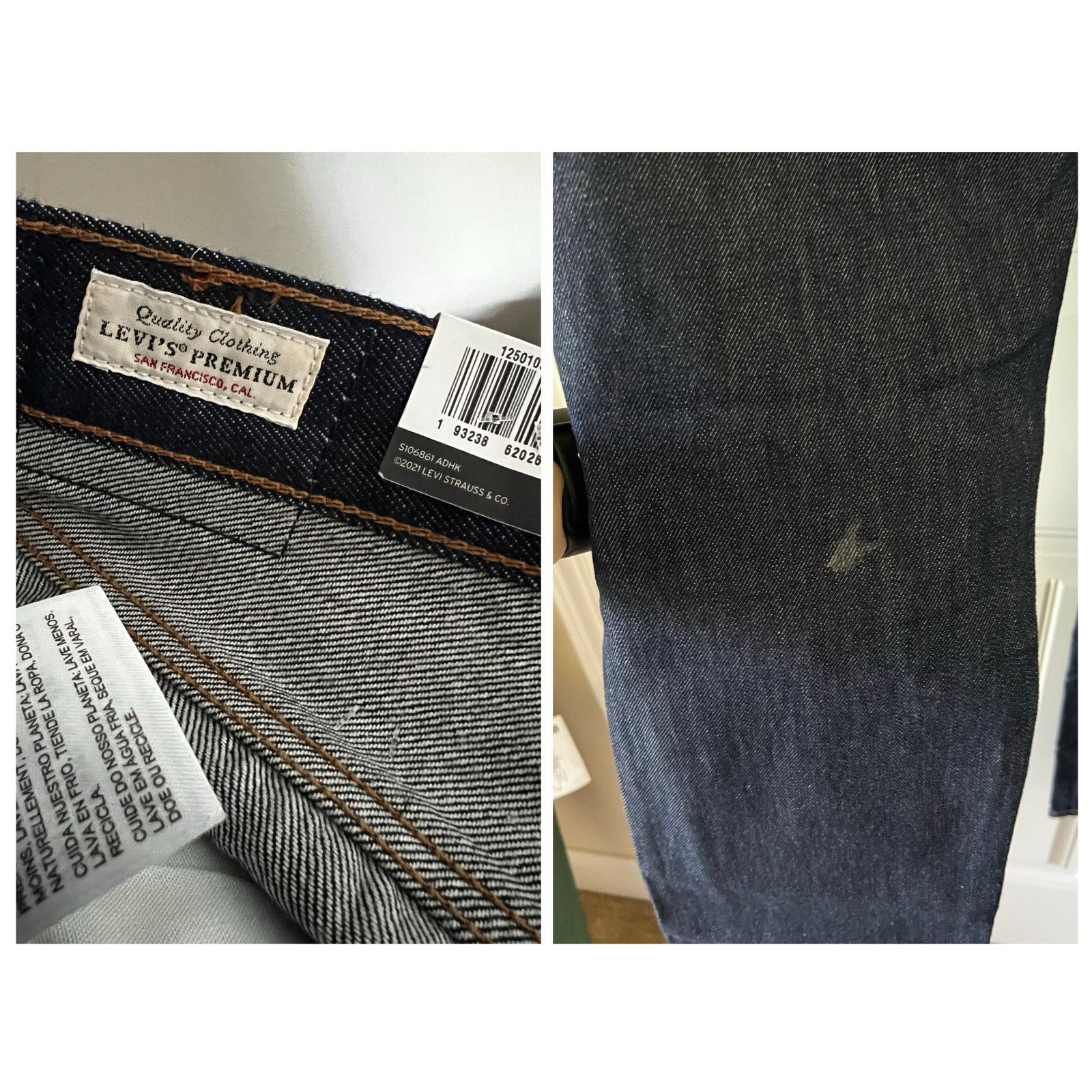 Levi's 501 Women's High Rise Jeans Straight Leg Button Fly 28x32 Size 28" / US 6 / IT 42 - 8 Thumbnail