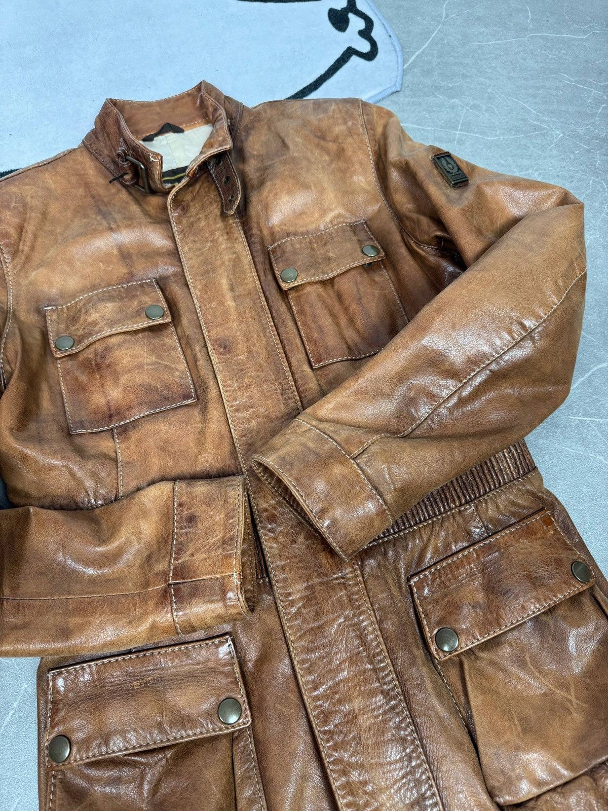 Belstaff VINTAGE BIKER LEATHER JACKET-Belstaff gold Size S / US 4 / IT 40 - 14 Thumbnail
