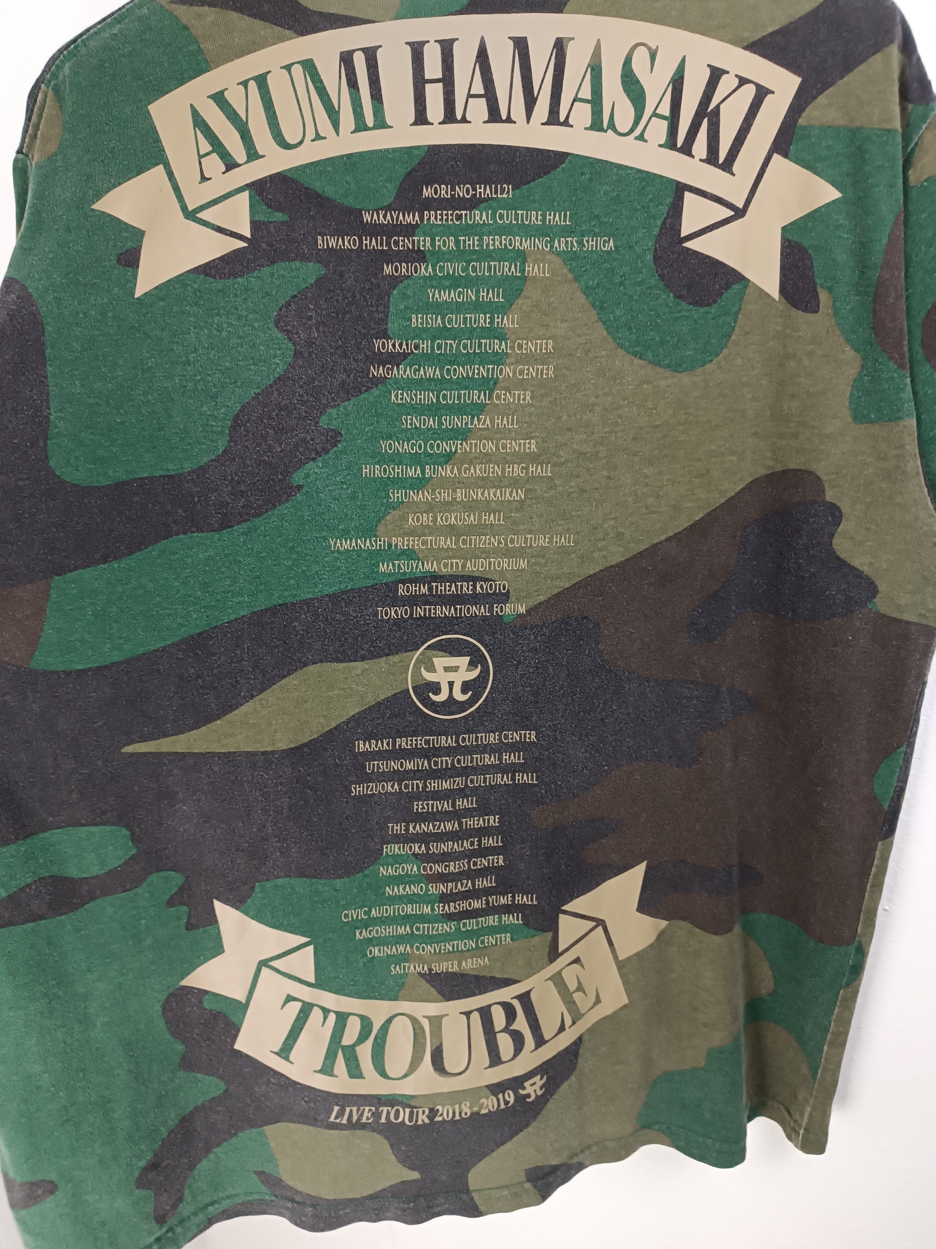 Band Tees VINTAGE 2018 AYUMI HAMASAKI TROUBLE TOUR CAMO TEE VERY RARE Size US XL / EU 56 / 4 - 14 Thumbnail