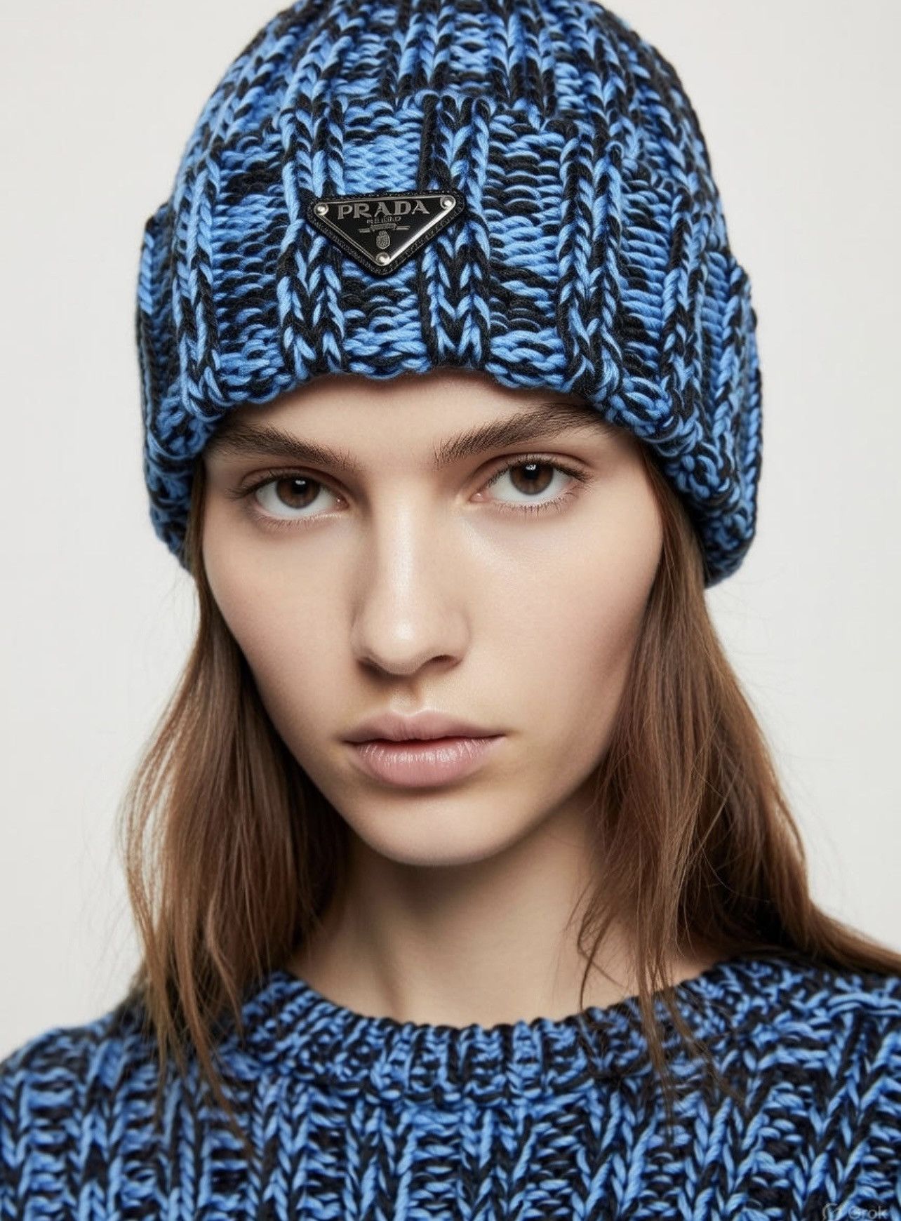 Prada 🔥 Prada x RAF Simons blue cashmere wool beanie knitted hat Size ONE SIZE - 1 Thumbnail