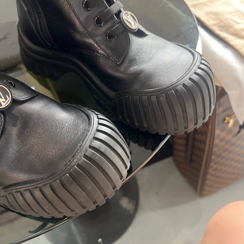 Louis Vuitton Louis Vuitton Black Shell Leather Boots Size US 5.5 / IT 35.5 - 5 Thumbnail
