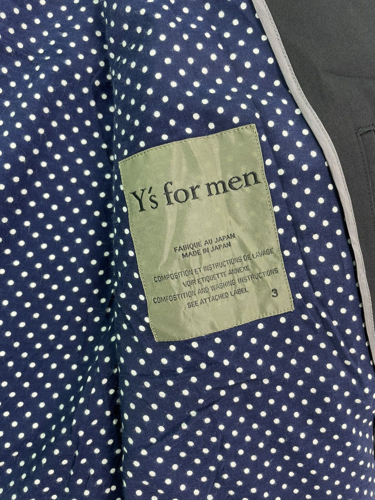 Yohji Yamamoto Y’s For Men polka dot rayon lined black wool blazer jacket Size US L / EU 52-54 / 3 - 8 Thumbnail