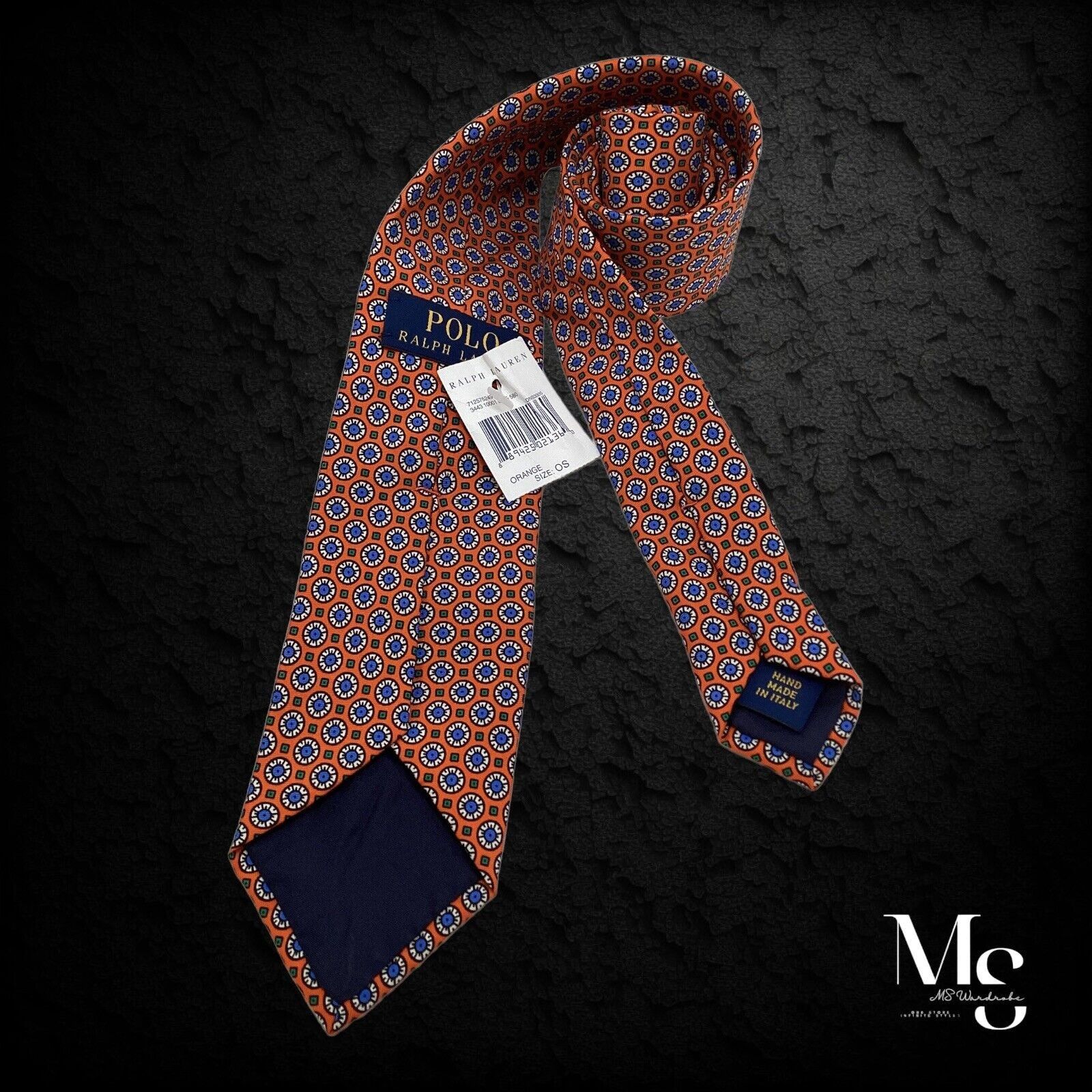 Polo Ralph Lauren POLO RALPH LAUREN Orange Medallion Silk Tie H.Made In Italy Size ONE SIZE - 2 Thumbnail