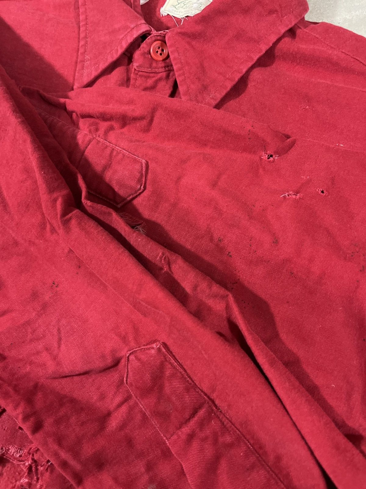 L.L. Bean Vintage 70s LL Bean Script Chamois Cloth Shirt Red Size US M / EU 48-50 / 2 - 13 Thumbnail