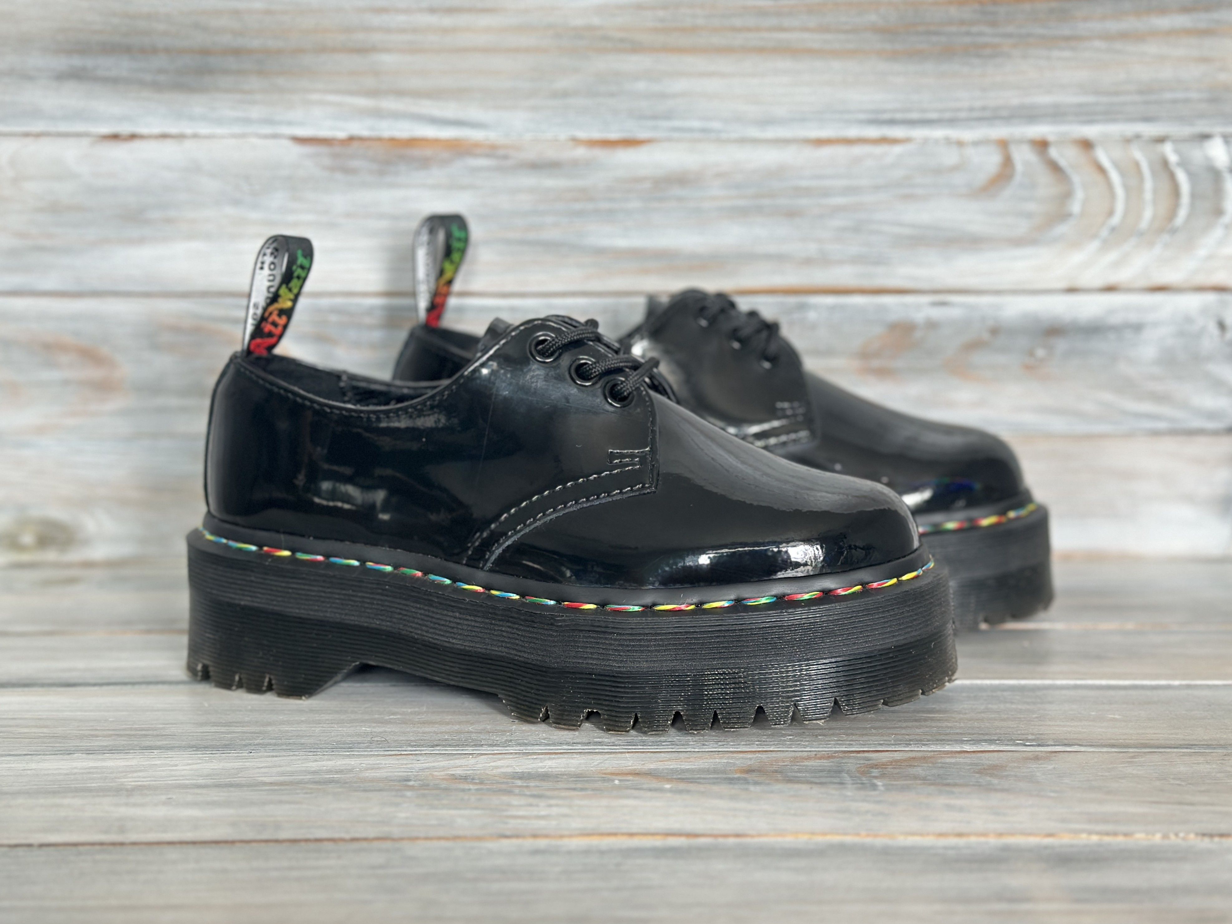 1461 Quad Rainbow Platform Patent Leather Oxford