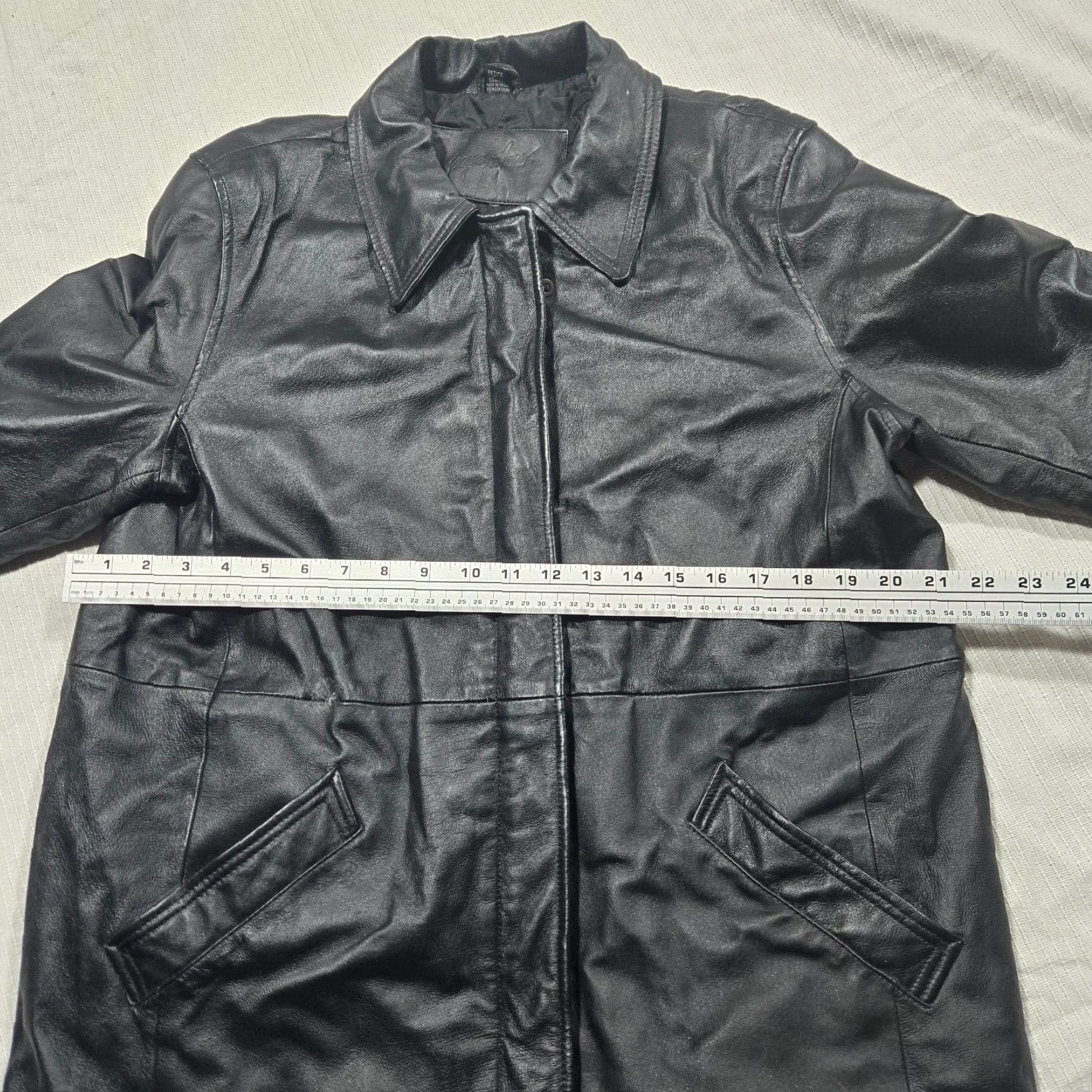 Ferrari Ferrari Women's Black Leather Jacket Full Zip Button Large L Size L / US 10 / IT 46 - 6 Thumbnail