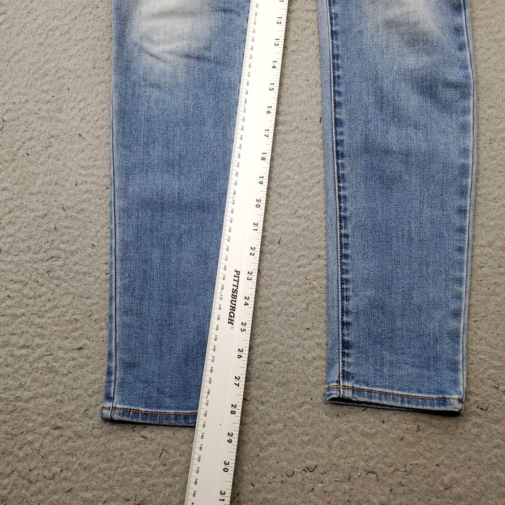 American Eagle Outfitters American Eagle Outfitters Womens 8 Blue Denim Jegging Jeans High Rise Plaid? Whiskered Size 30" / US 8 / IT 44 - 4 Thumbnail