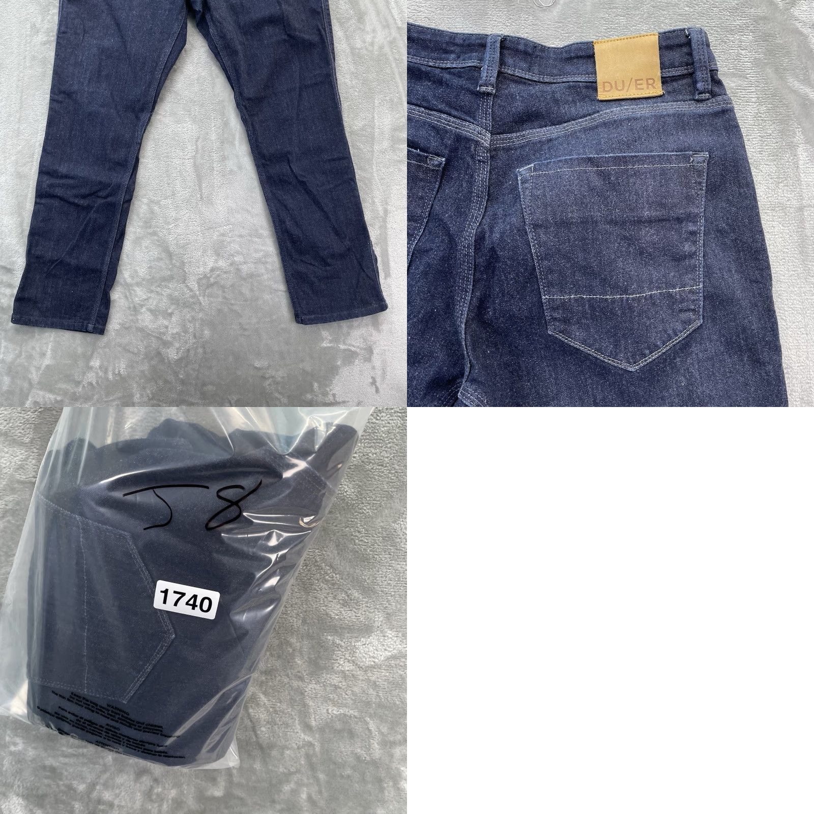 DUER DU/ER Jeans Mens 32x28 l2X Relaxed Taper Stretch Denim Dark Blue 5-Pocket Logo City USA Mens Size US 32 / EU 48 - 9 Thumbnail