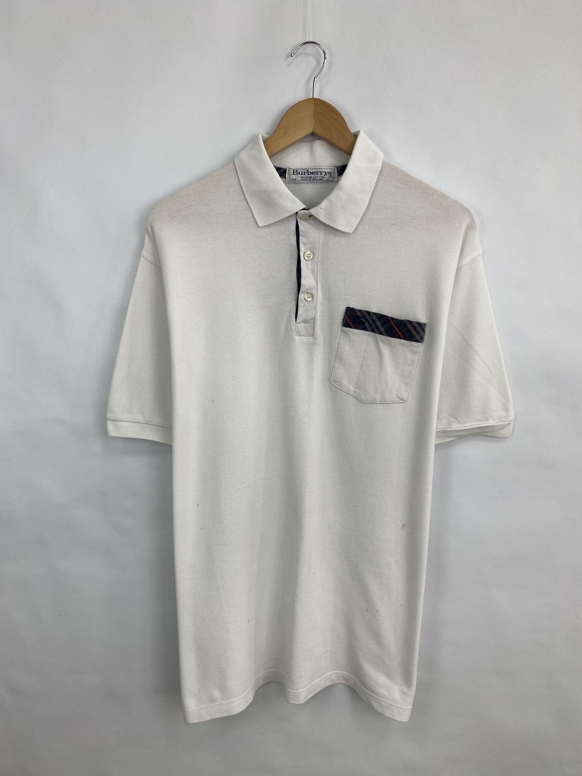 Burberry 🇬🇧 Vintage 90s Burberry Polo T-Shirt Retro Rare Hype Y2K Size US M / EU 48-50 / 2 - 3 Thumbnail