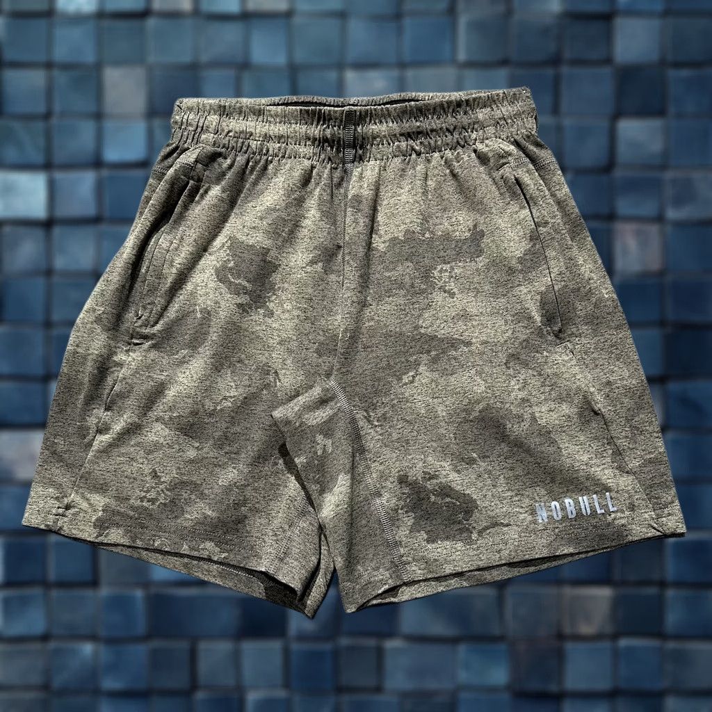 Vintage NOBULL Shorts Mens S Green Camo Training Gym Workout Fitness Lightweight EUC Size US 29 - 1 Thumbnail