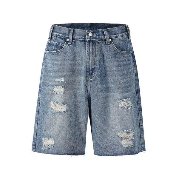 Japanese Brand High street washed whisker hole denim shorts y2k Size US 32 / EU 48 - 1 Thumbnail