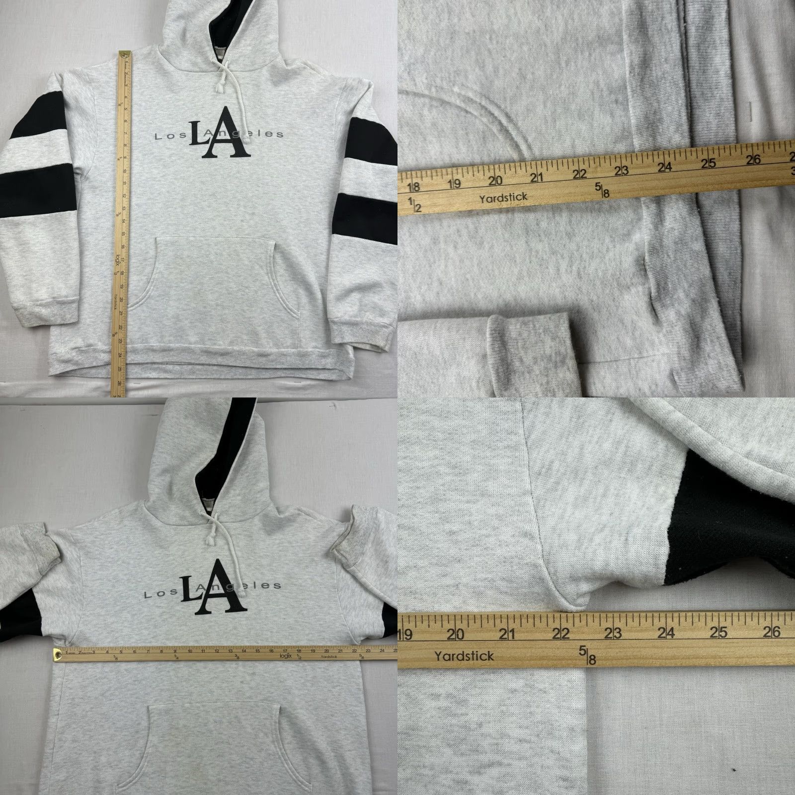 Spell VINTAGE Los Angeles Hoodie Adult XL Gray 90s Sweatshirt USA California Mens Size US XL / EU 56 / 4 - 8 Thumbnail