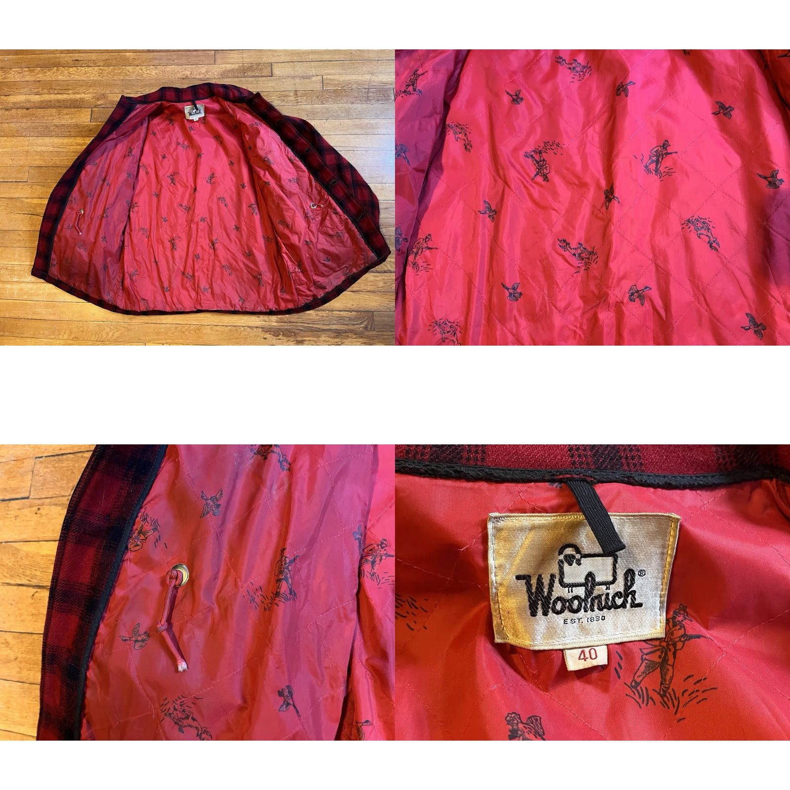Vintage VINTAGE Woolrich Jacket Overcoat Plaid Wool Buffalo Red Black Mens 40 Woolrich Woolen Mills Retro Hunting Casual Workwear Size US XXS / EU 40 - 8 Thumbnail
