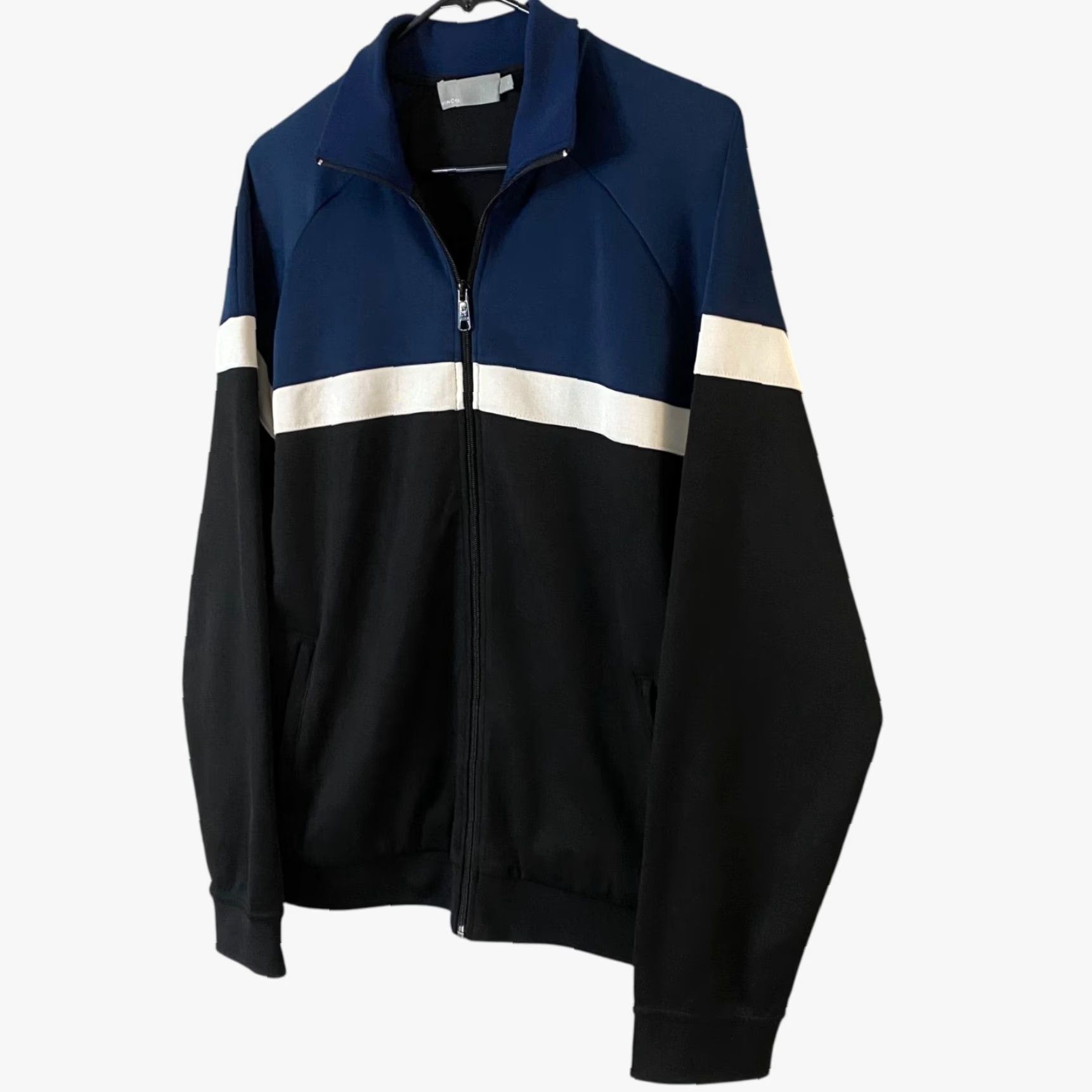 Vince Vince Full-Zip Colorblock Track Jacket Mens Large Black Blue Full Zip Activewear Size US L / EU 52-54 / 3 - 2 Thumbnail