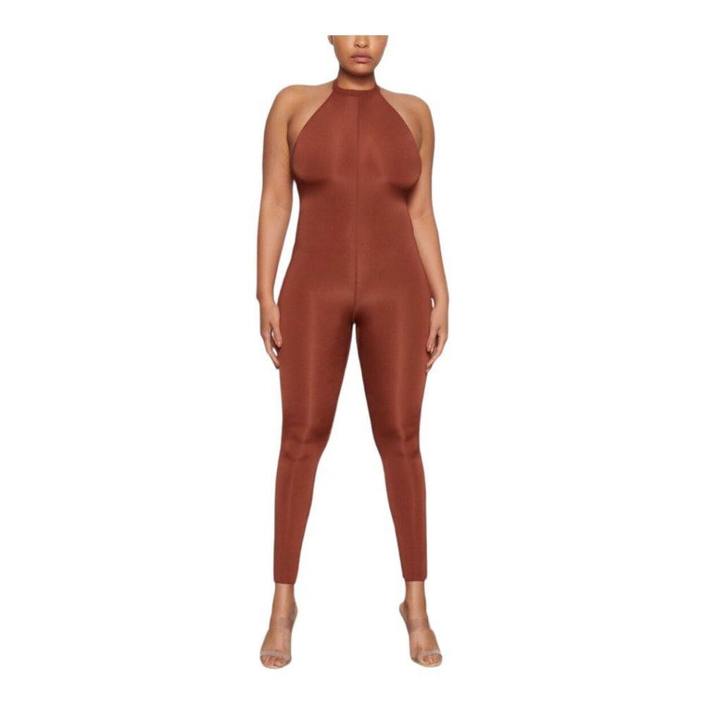 Designer NT296 SKIMS NWOT Skims Jelly Sheer Full BS Halter Onesie 3X Size 42" / US 20 - 1 Thumbnail