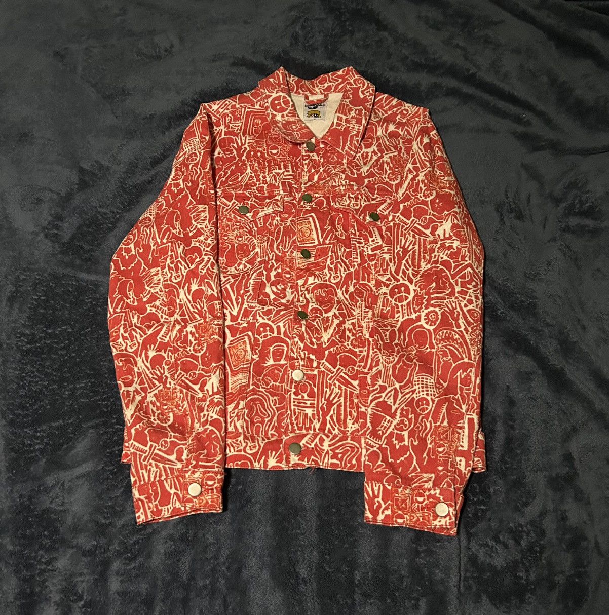 Kodone Kodone Red Horrorcore Denim Jacket XL Size US XL / EU 56 / 4 - 1 Thumbnail