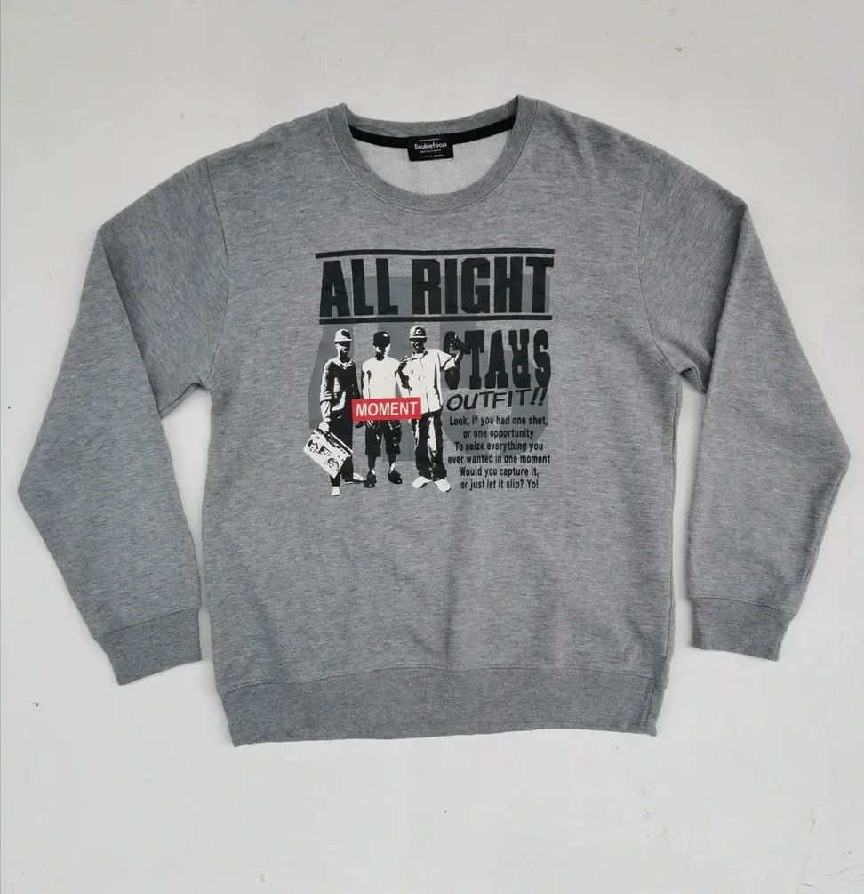 Japanese Brand Rare!!! Double Focus Hip Hop All Right Stars Sweatshirt Size US L / EU 52-54 / 3 - 8 Thumbnail