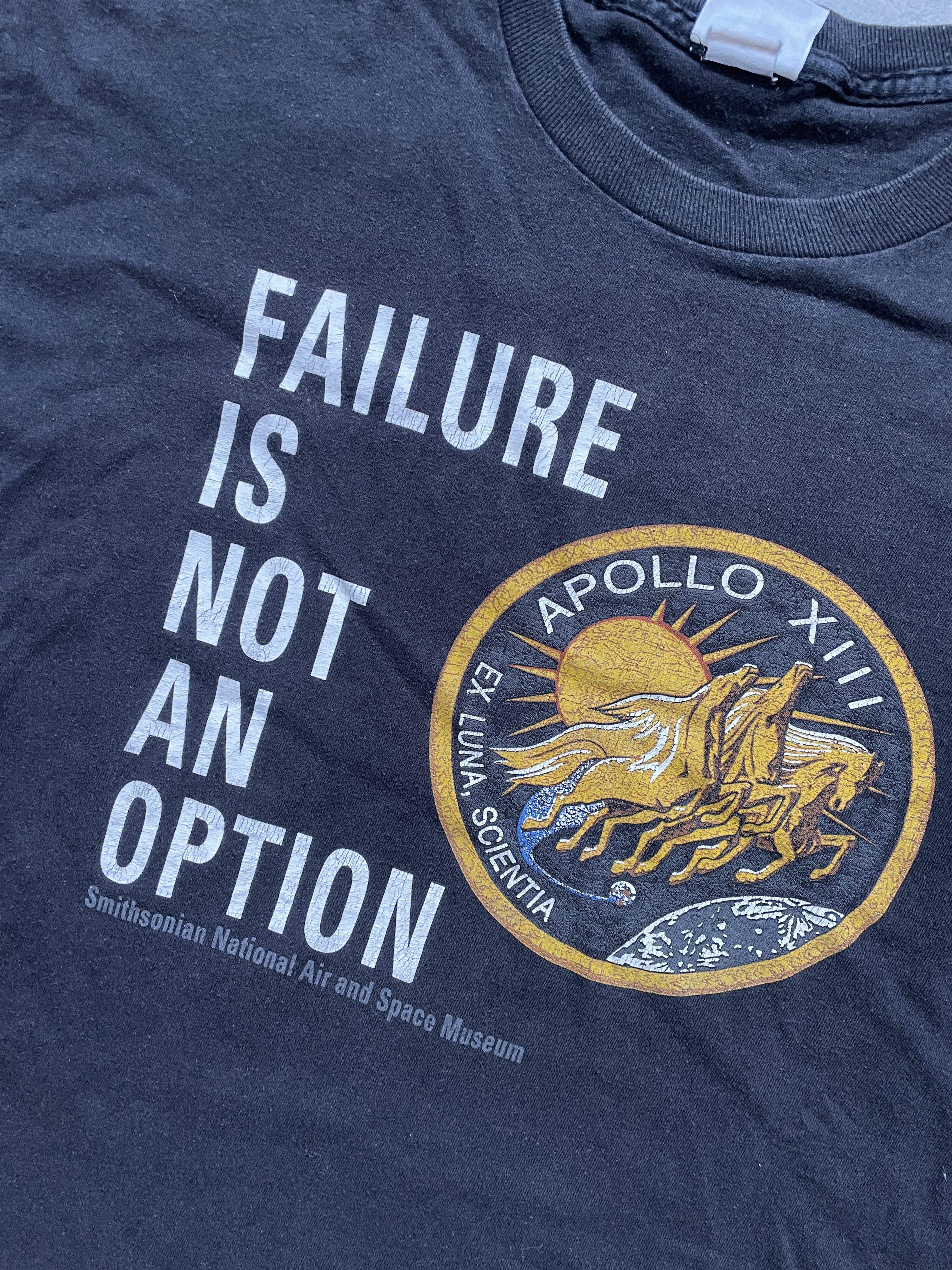 Arts & Science Y2K APOLLO 13 FAILURE IS NOT AN OPTION BLACK TEE Size US M / EU 48-50 / 2 - 2 Thumbnail