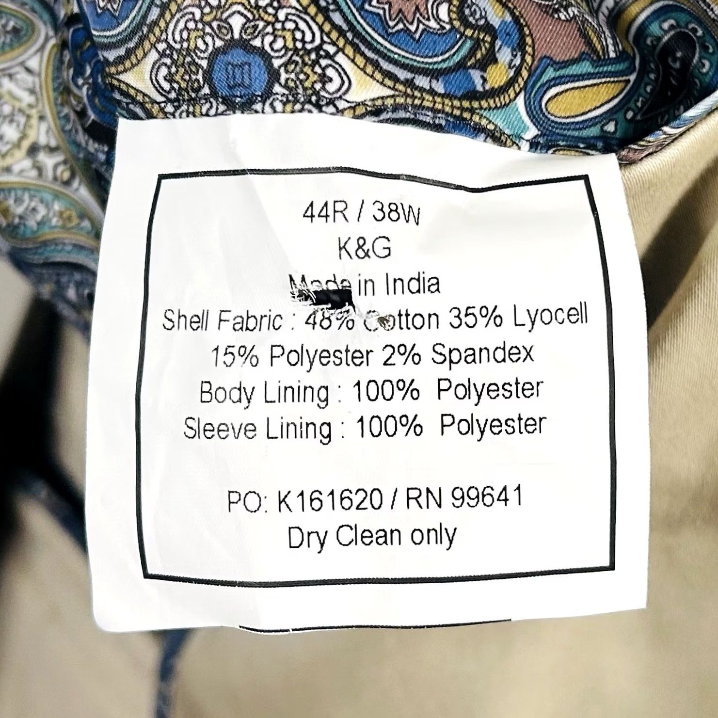 Joseph Abboud Joseph Abboud 44R Suit 38x28 Flat Front Beige Cotton Blend Two Button Summer Mens Suit Two-Piece Regular Fit Women? Size 44R - 4 Thumbnail