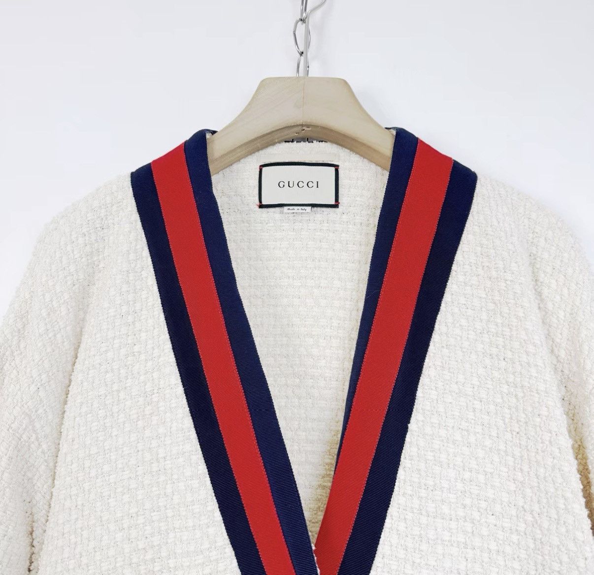 Gucci Gucci Contrast Panel Pearl Button Tweed Knit Cardigan K12 Size XS / US 0-2 / IT 36-38 - 3 Thumbnail