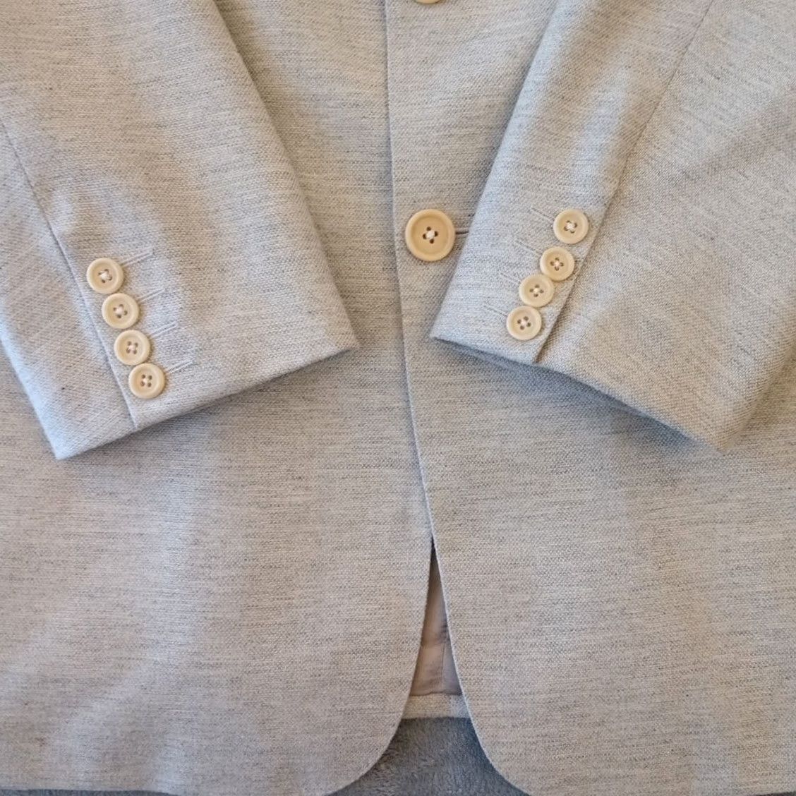 Lubiam Lubiam Blazer Mens 52 Gray Silk Wool Blend Three Button Double Vent Notch Lapel Dry Clean Only Solid 2 Piece Vintage No Mens Size 52R - 4 Thumbnail