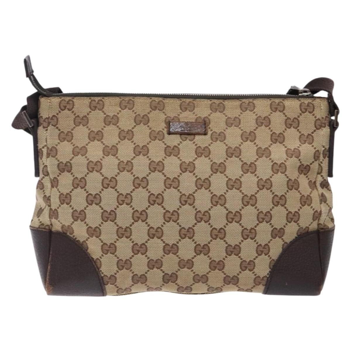 Gucci GUCCI GG Canvas Shoulder Bag Beige Silver Size ONE SIZE - 2 Thumbnail