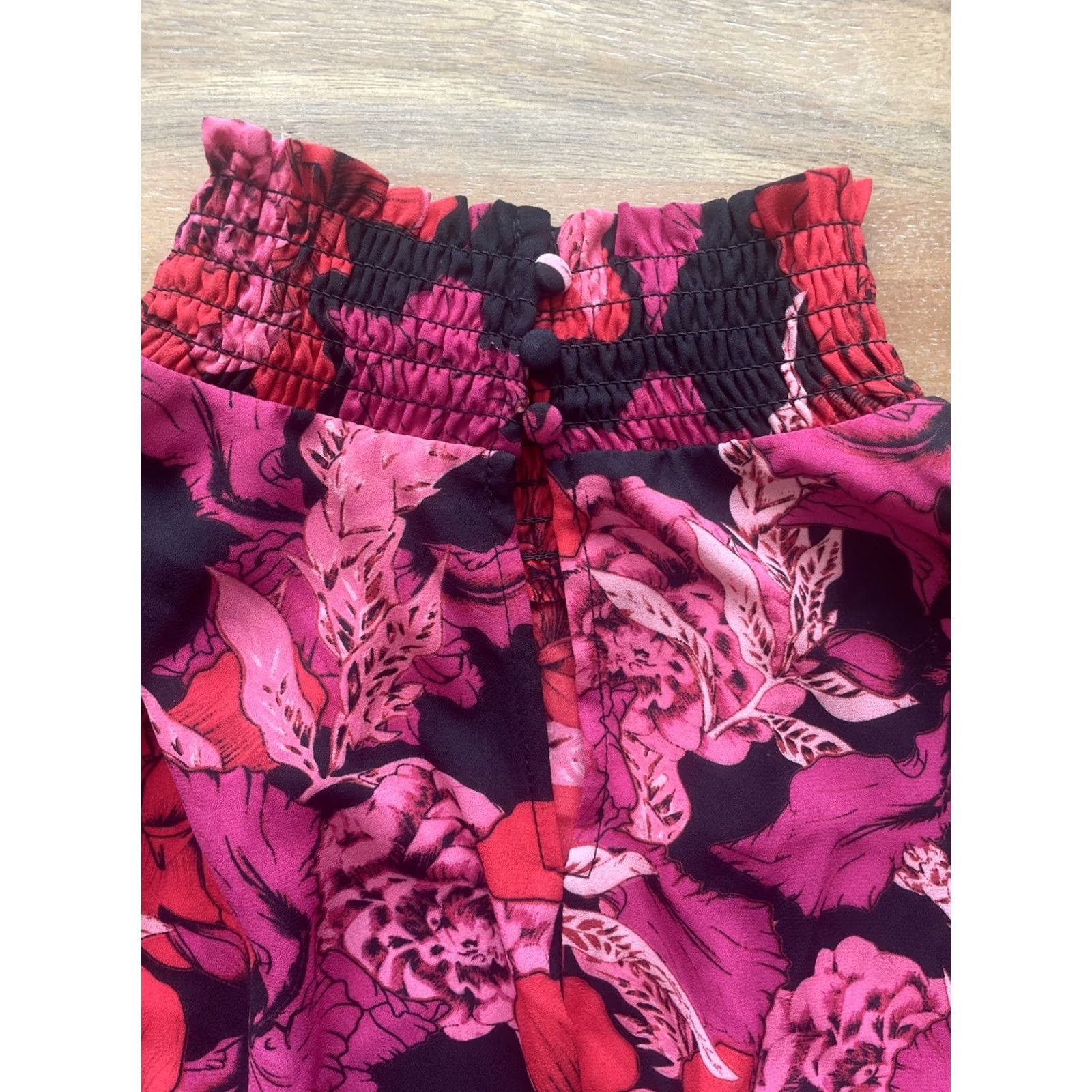 Nanette Lepore Nanette Lepore Dress Womens Size 8 Dragonfruit Mock Neck Smocked Long Sleeve NWT Size M / US 6-8 / IT 42-44 - 7 Thumbnail