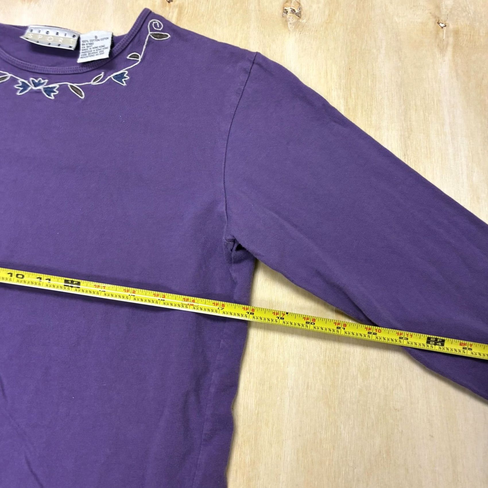 Vintage Sigrid Olsen Sport Shirt Womens Small Purple Floral Embroidered Long Sleeve Top Size S / US 4 / IT 40 - 5 Thumbnail