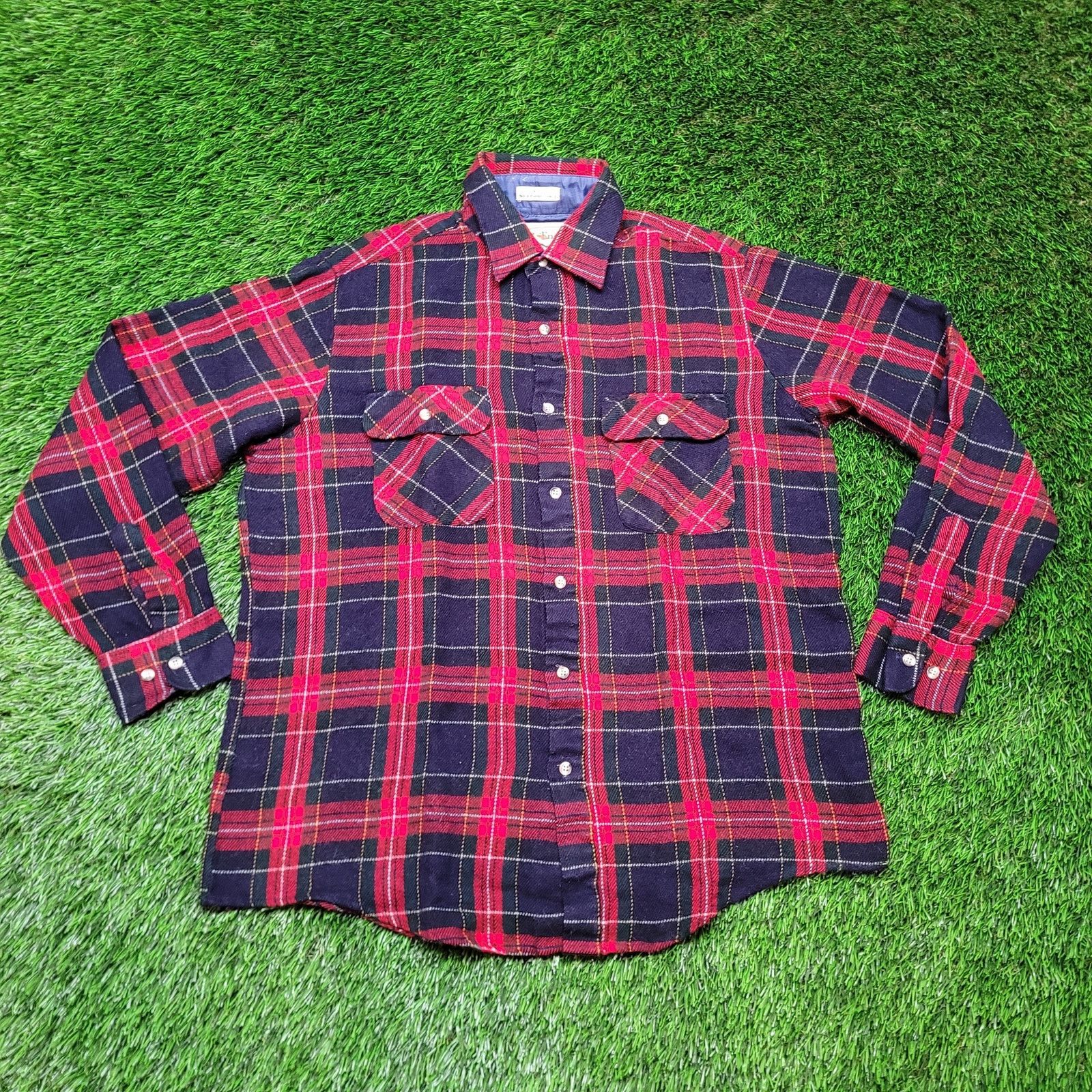 Other VTG 90s Grunge Plaid Flannel Shirt Medium Baggy (Fits Large) Size US M / EU 48-50 / 2 - 1 Thumbnail