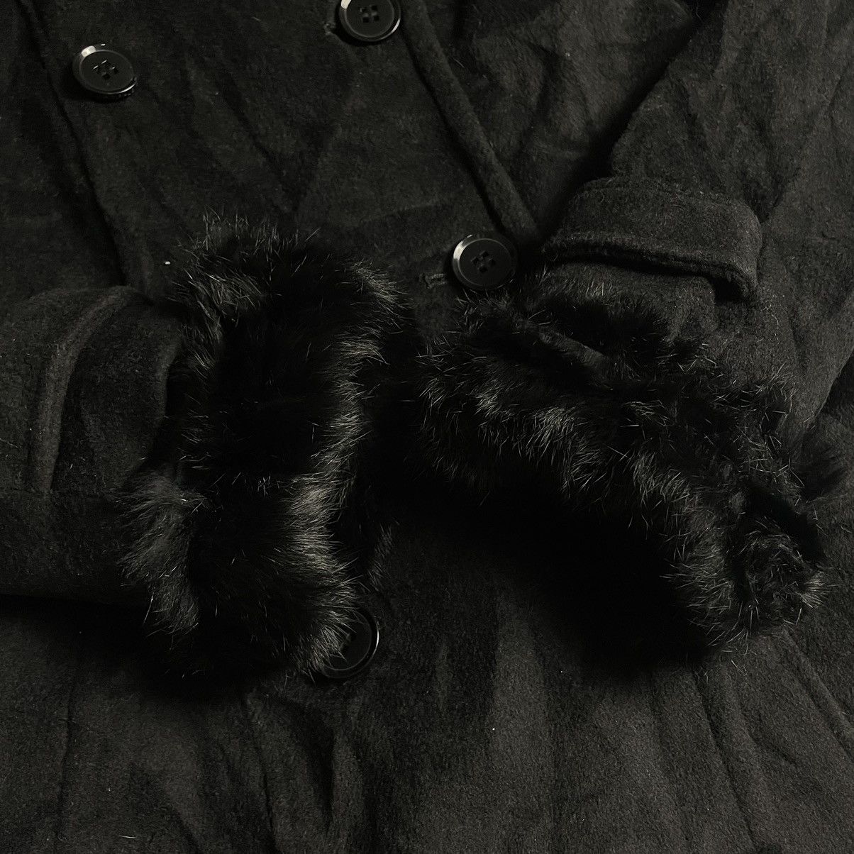 If Six Was Nine × Japanese Brand × Le Grande Bleu (L.G.B.) 🇯🇵 SPIRAL GIRL LINED FUR BUTTON UP WOOL HEAVY COAT JACKET Size S / US 4 / IT 40 - 14 Thumbnail